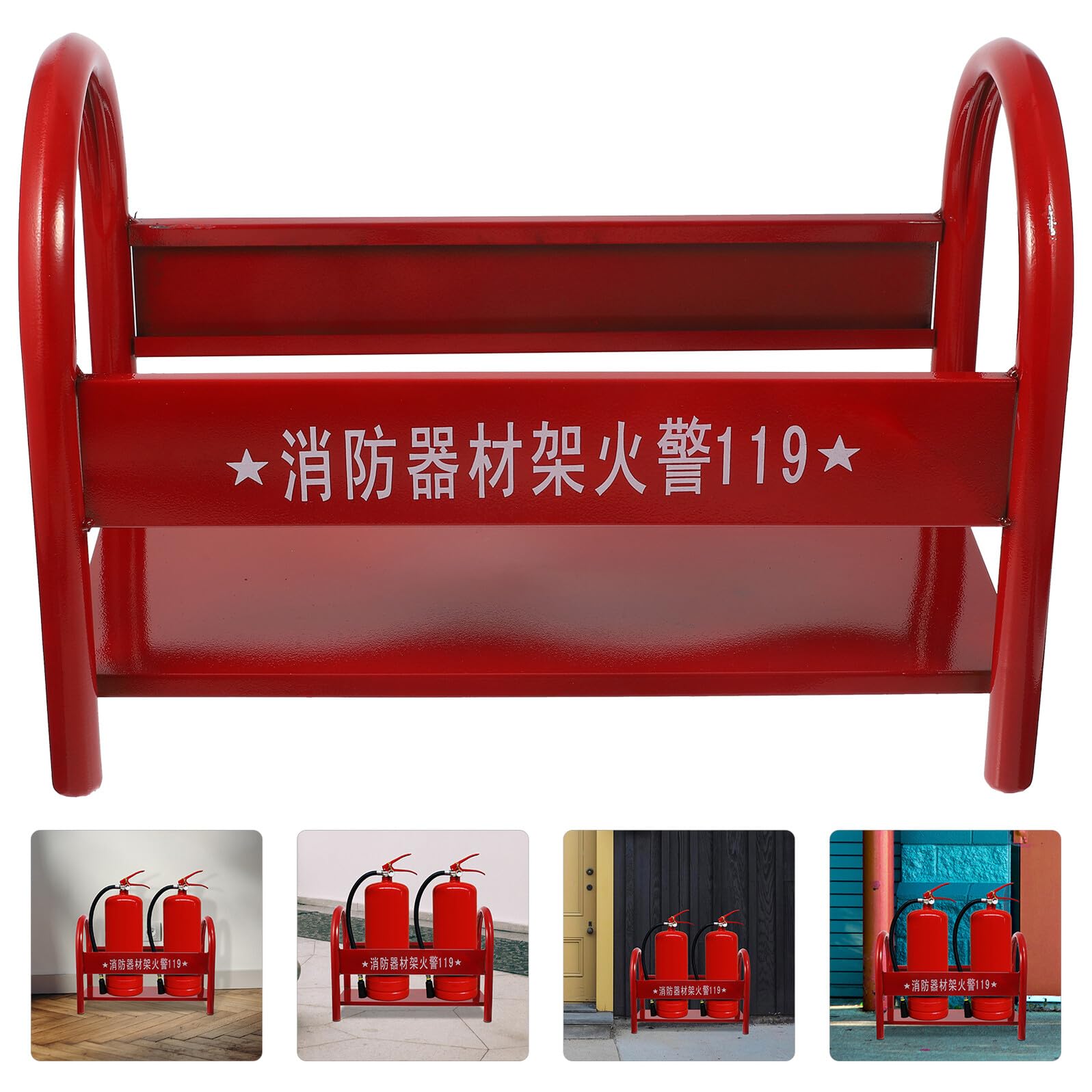 IMIKEYA Soporte Metálico para Extintor de Incendios Rojo para Extintores Secos de 2 a 4 Kg Soporte Resistente y Práctico para Almacenamiento Escuelas Hogares y Oficinas