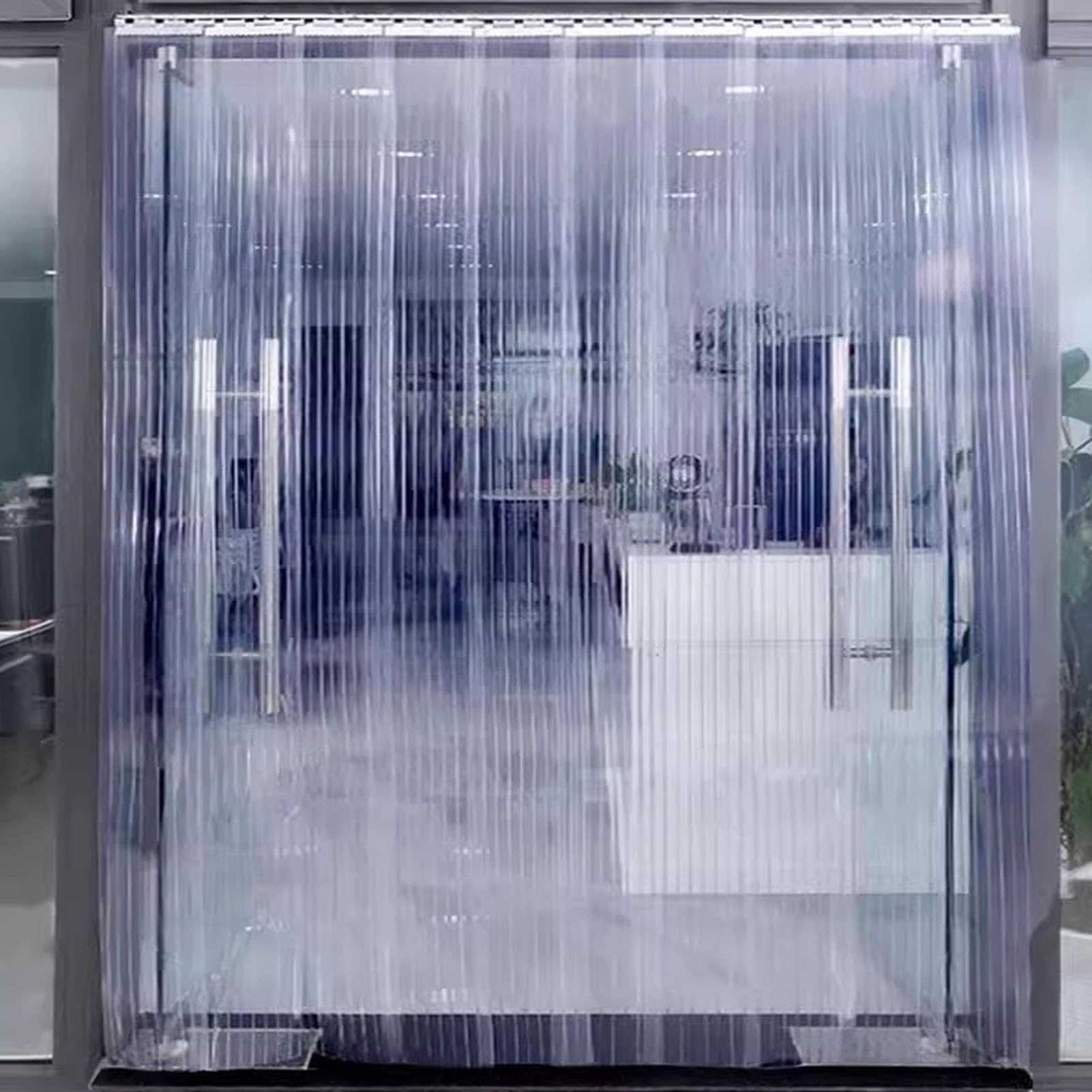 Clear Kit PVC Plastic Strip Door Curtain Heavy Duty Vinyl Stripe Door Strip for Warehouse Garage Gate Doorway (Color : 2.1mm, Size : 0.75x2m-5pcs)