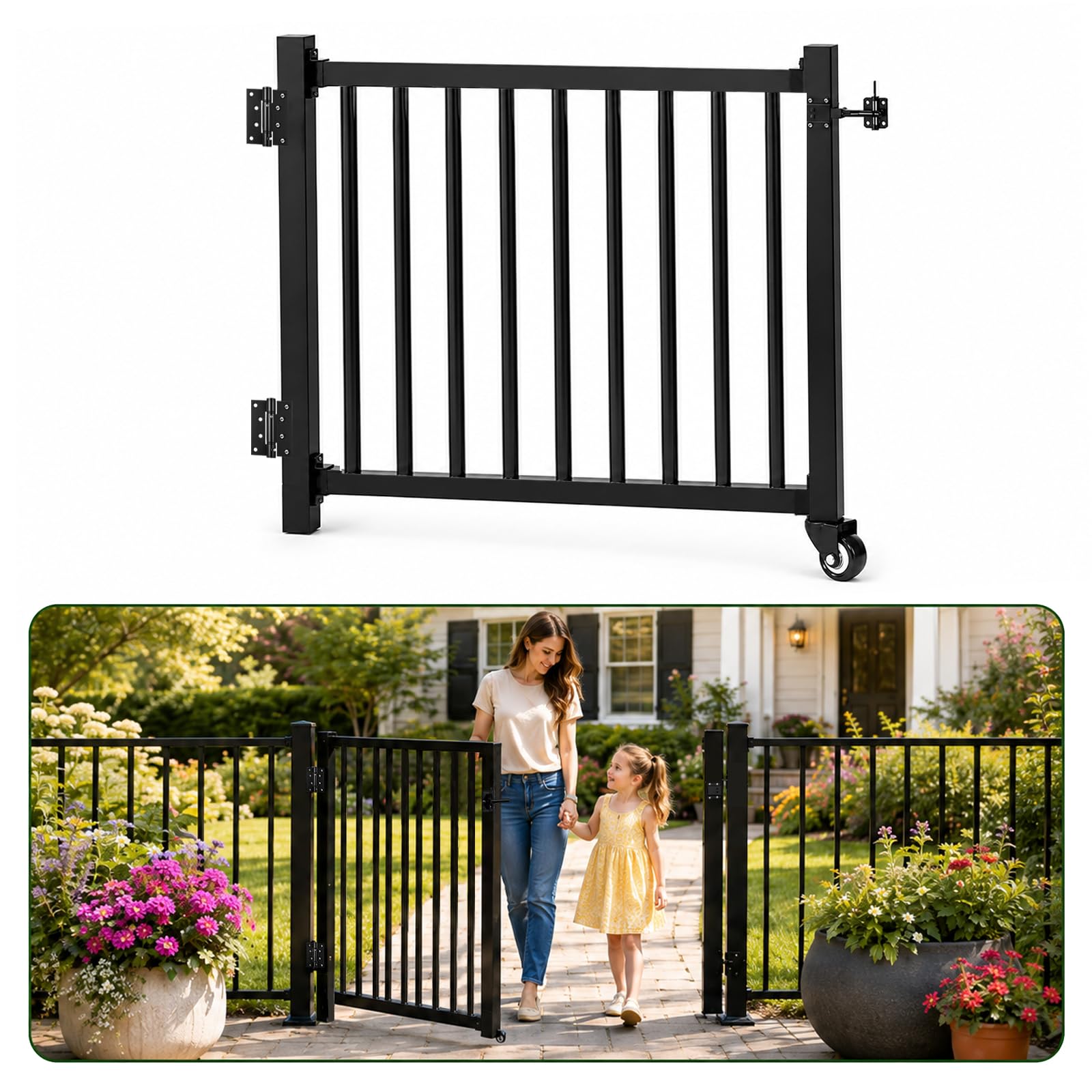 Photo 1 of ZJFWQAN Deck Gate with Wheels, 42"H x 4ft.W