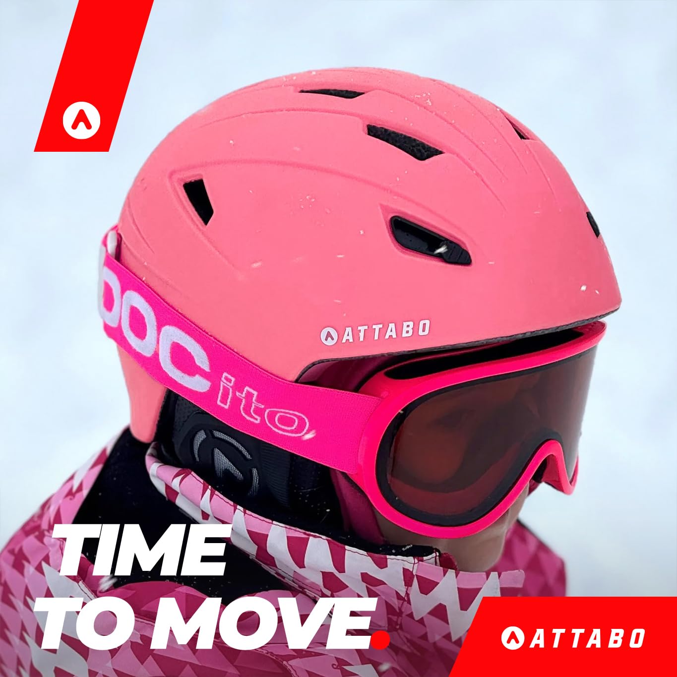 ATTABO S200 Casco da Sci per Bambini | Costruzione In-Mold | Casco sci Bambino con Aerazione Attiva Calzata| Casco sci Donna con Goggle Clip | Casco Ski Regolabile 50-54cm