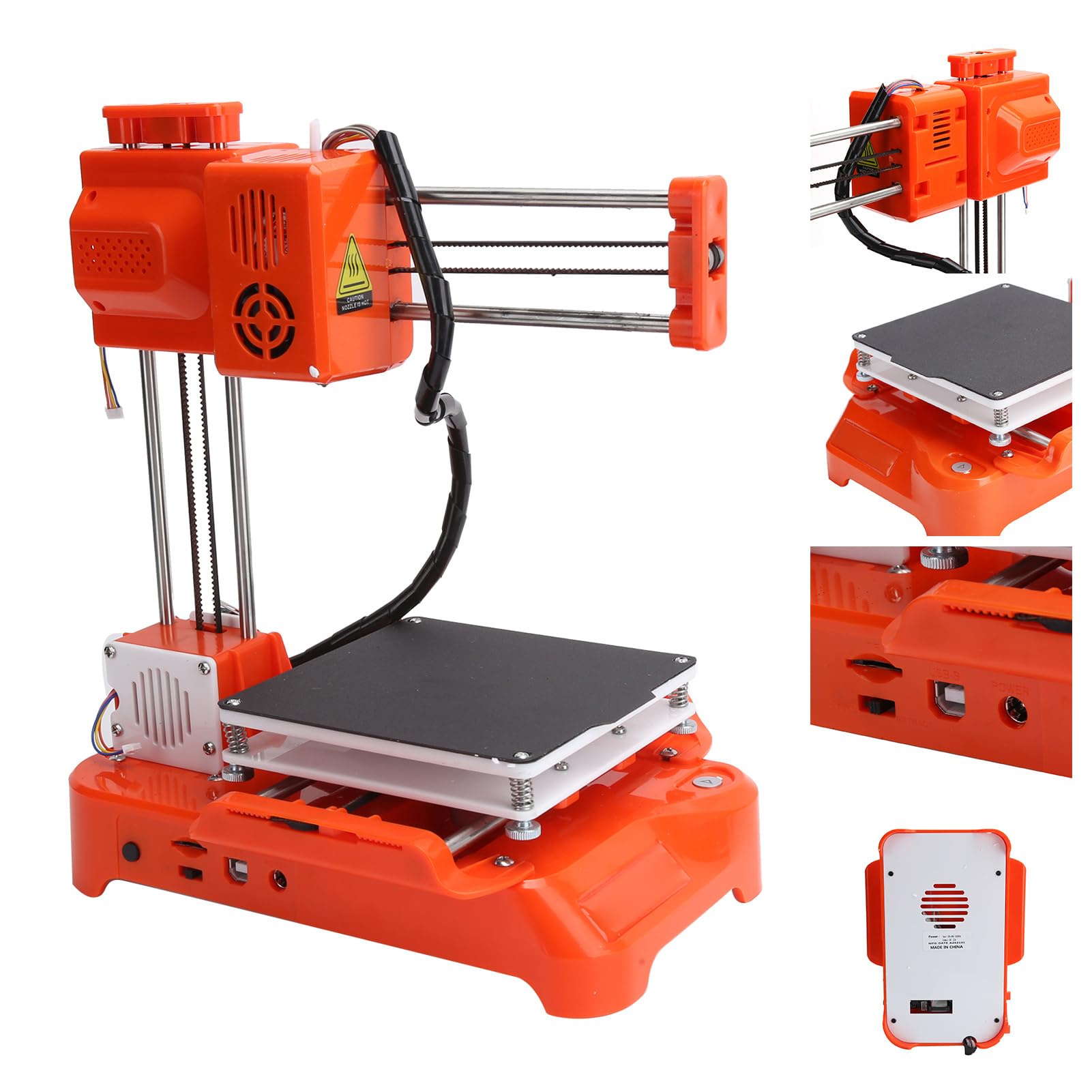 Gonetre Impresora 3D K7, Mini Equipo de Impresión de Escritorio para Uso Doméstico con Software de Desarrollo Propio, Compatible con XP/7/8/10 (Enchufe europeo)
