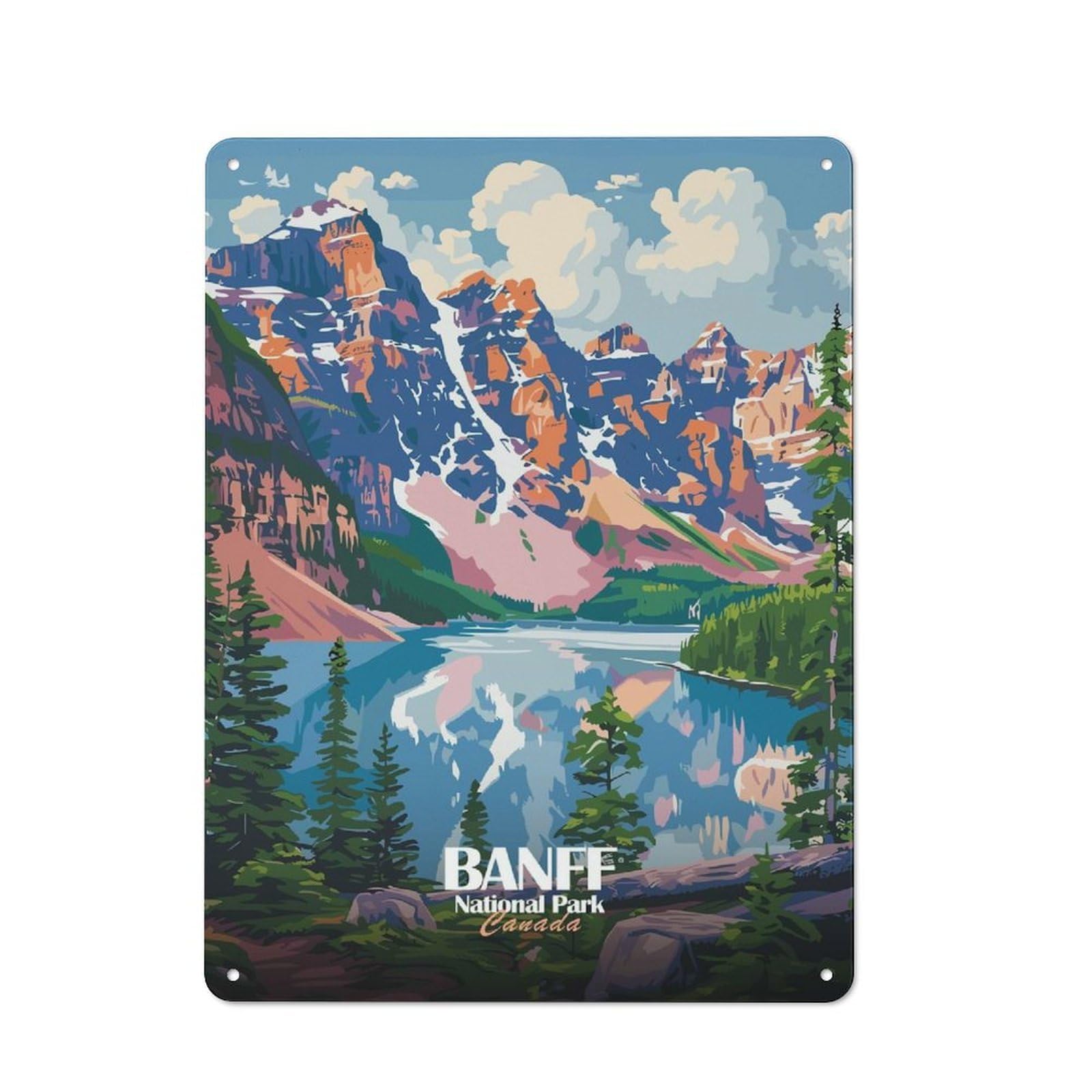 Junmoney Banff National Park Canada Landscape Art Retro Metal Sign 40X30cm For Garage Wall, For Home Interiors And Metal Sign Collectors