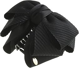VINGTAINE H-1004-BK- Volume Satin Ribbon Hair Claw Elegant Daily Office Hair Clip Hair Accessory