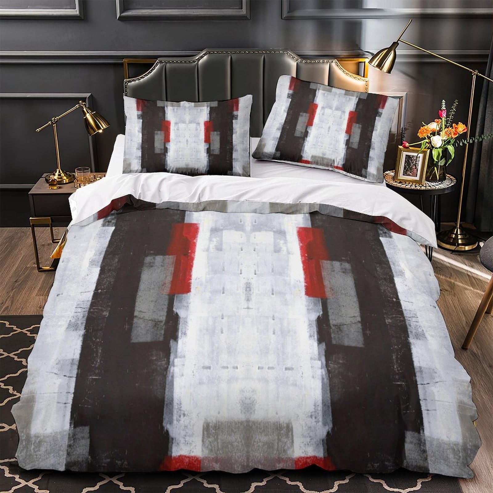Housse de couette zippée art abstrait 135x200 finie la couette qui glisse