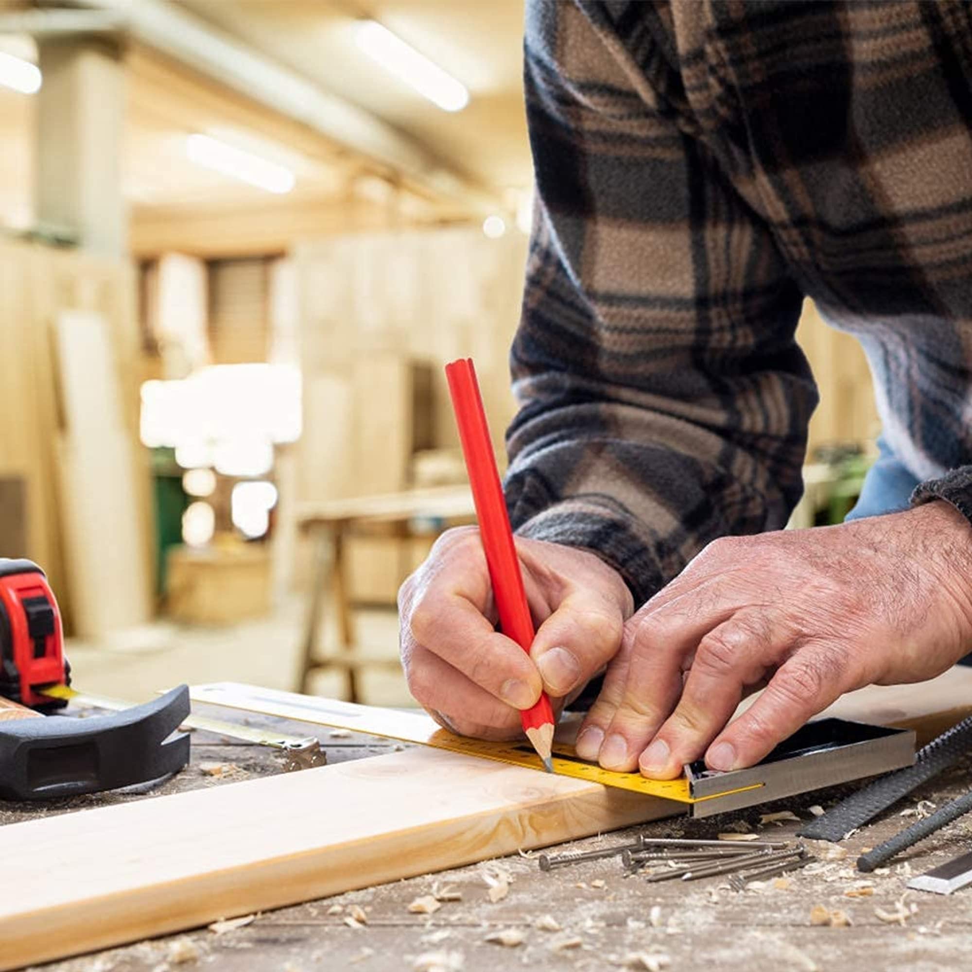 Aazon.co : Wooden White Carpenter Pencils - 72 Count Bulk Box Ade In - Foto 4