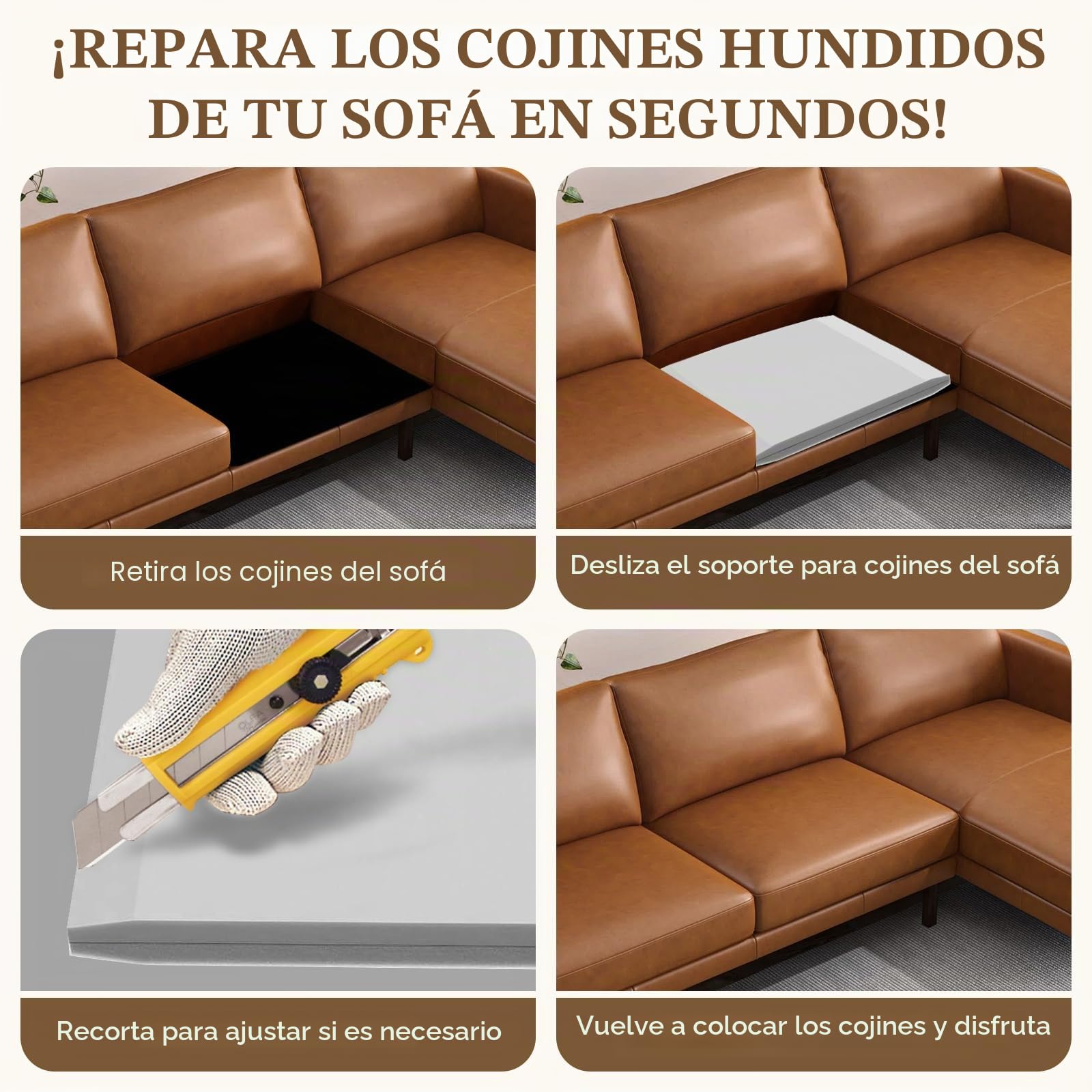 LIROPAU Espuma de Poliuretano para Relleno Densidad 40, Grosor 5 cm, Plancha de Espuma de Alta Densidad y Firmeza para Relleno de Sofás, Sillas, Sillones de Poliuretano Expandido, 50 x 50 cm