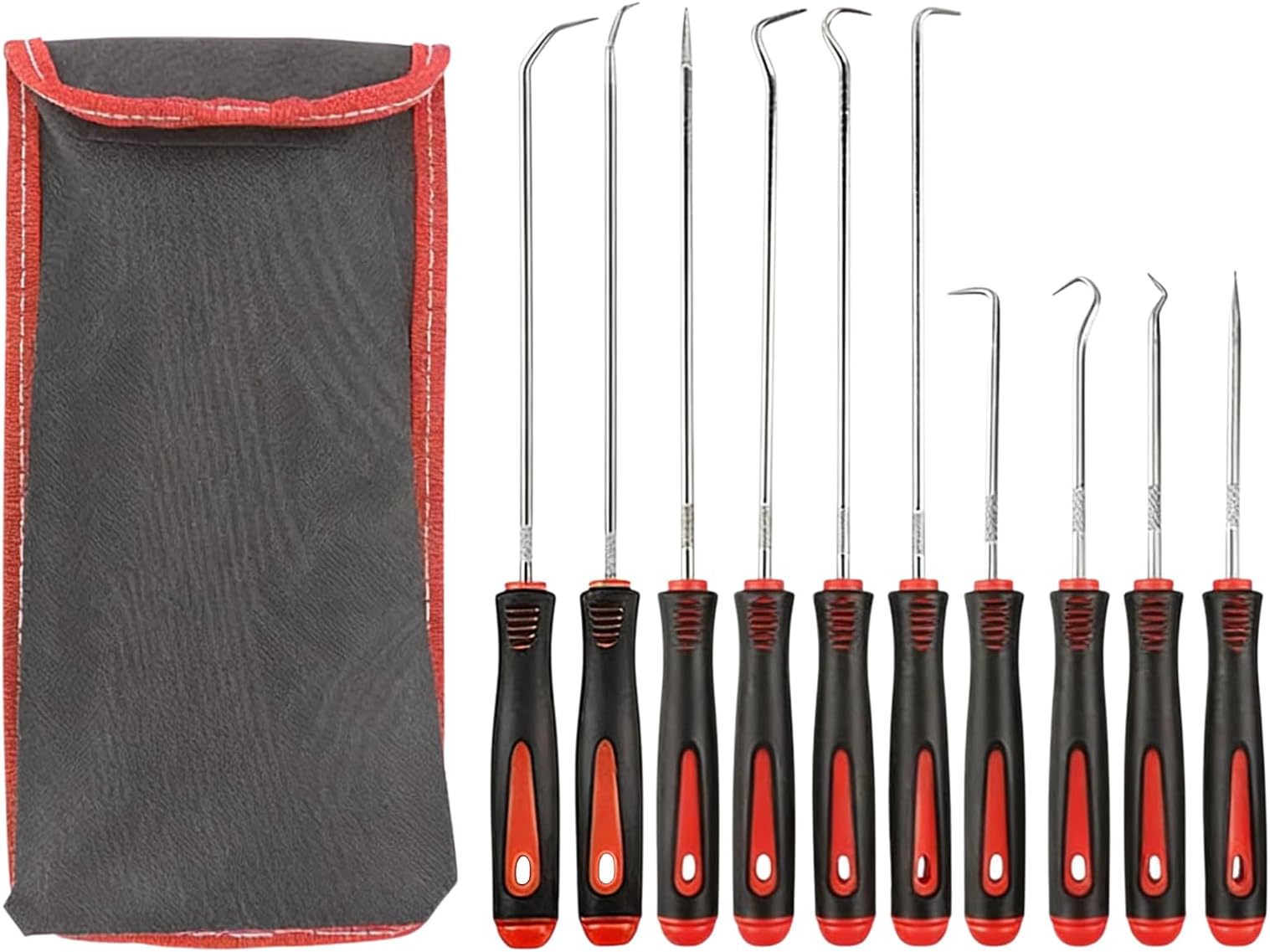 – 10Pcs Hook and Pick Set, Lock Picking Kit, Oil Seal Precision Puller with Long Handle for Auto O-Ring, Pick Set Mechanic Tools, Hooks Puller Remover