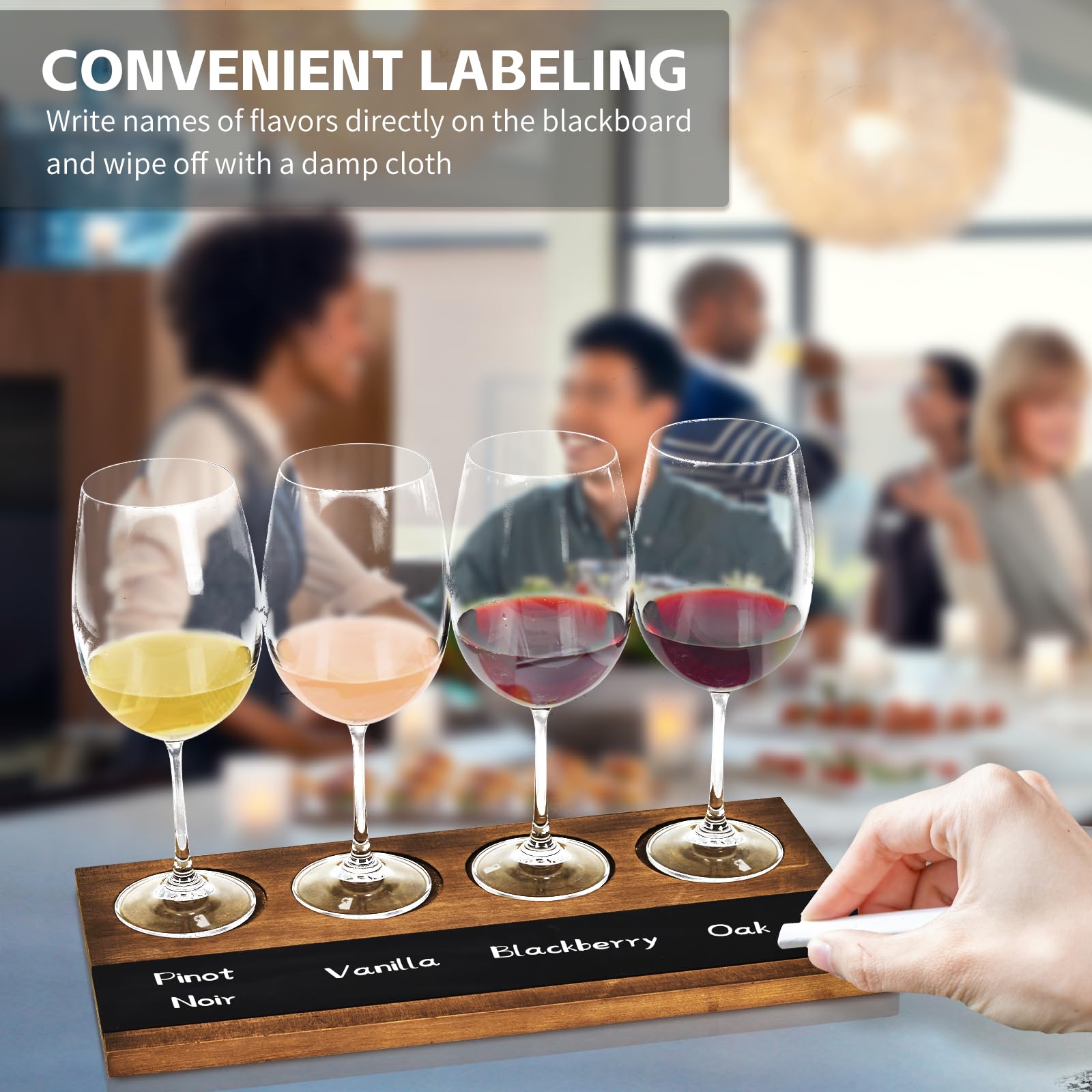 Flight Board [Set di 4] Volo per vino, degustazione whisky, volo mimosa, cocktail, voli champagne, voli per caffè, degustazioni, degustazioni di vino, degustazione di birra