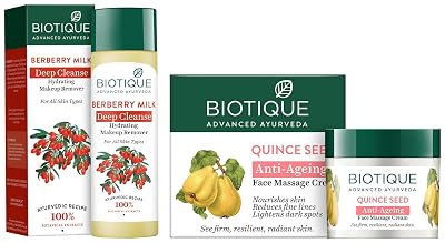 Biotique Bio Berberry Hydrating Cleanser For All Skin Types, 120Ml And Biotique Bio Quince Seed Nourishing Face Massage 