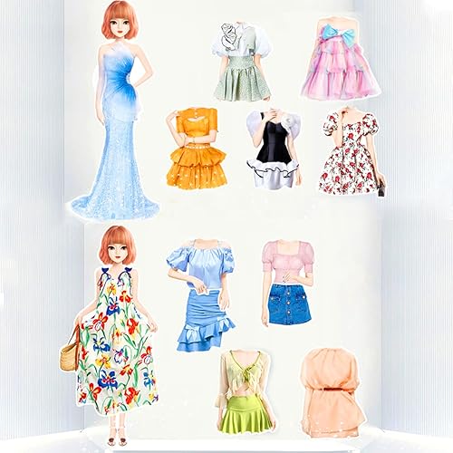 Miniatura 5 de Muñeca de papel de princesa magnética para disfrazarse, juguetes de simulación, juego de rompecabezas para niñas de más de 3 años, aprendizaje