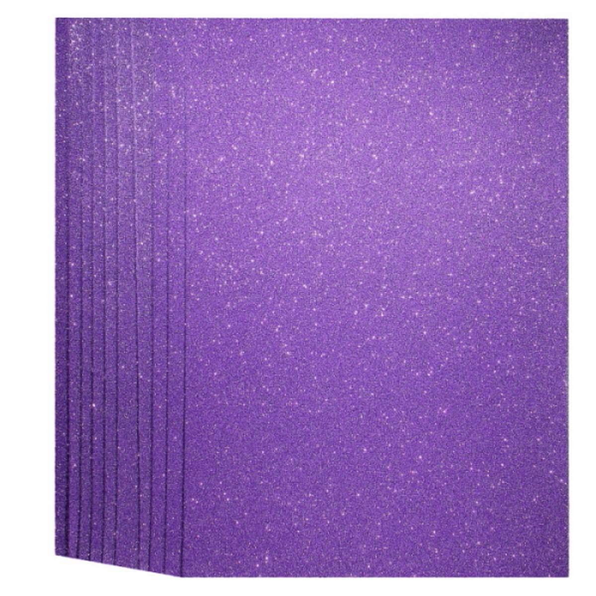 Aadya Crafts A4 Glitter Foam Sheet with Stick Purple Colour 10 Pieces-image-31