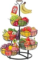 Vista 11 de PouHenier.jh Soporte de cesta de frutas de 5 niveles para encimera, organizador alto de frutero de cocina con niveles para encimera de mesa