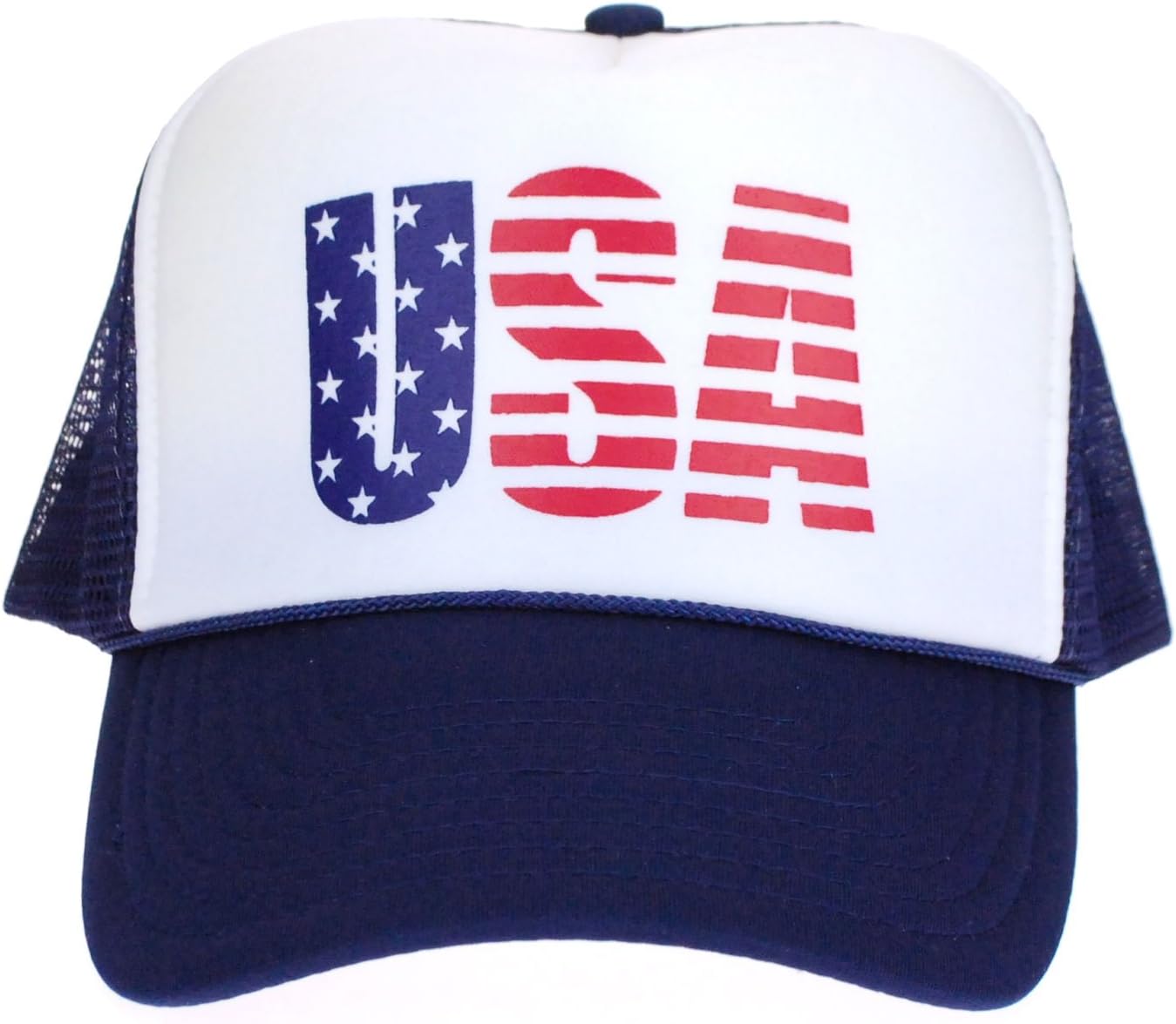 American Flag Patriotic USA Classic 5 Panel Mesh Snap Back Trucker Hat - Image 2