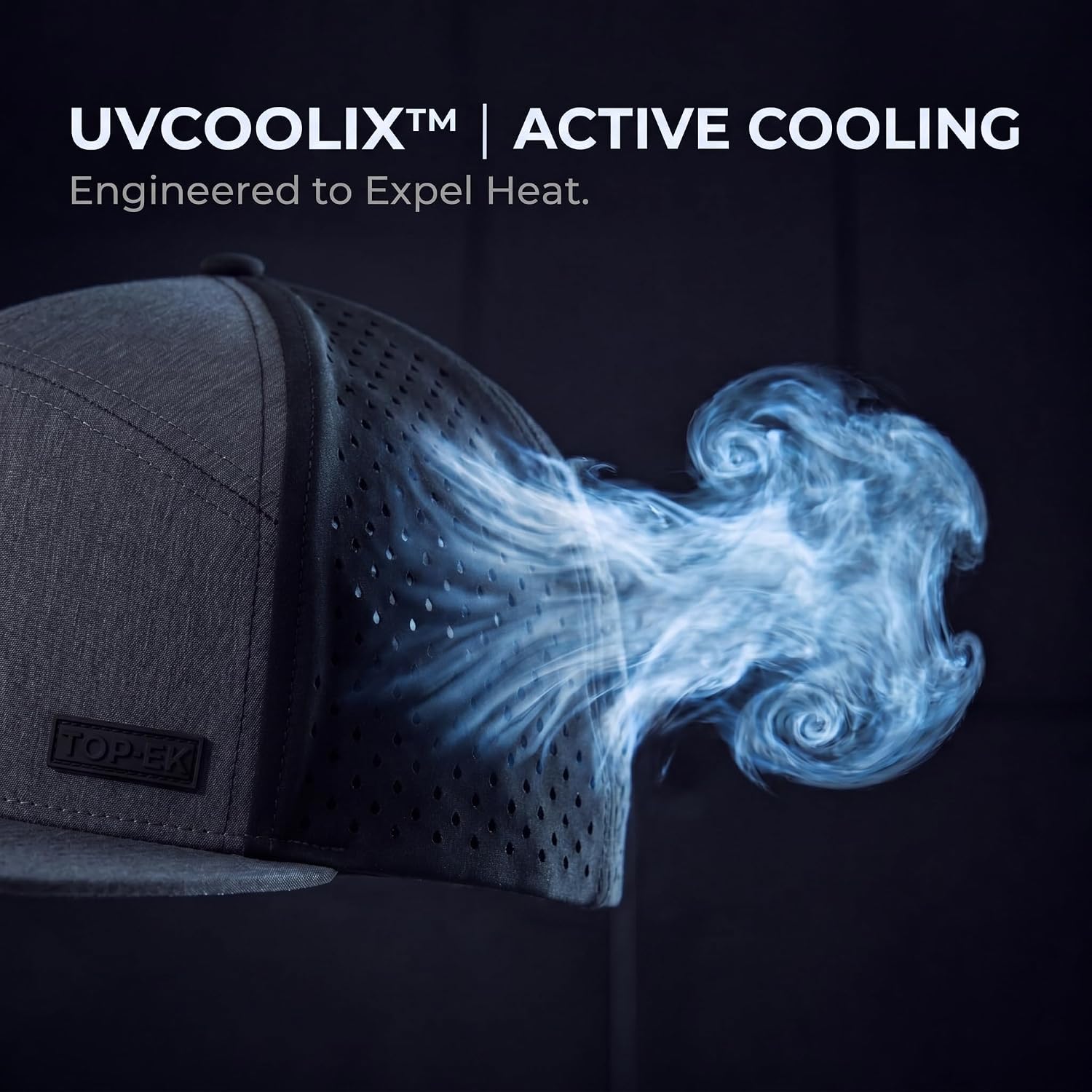 UVCoolix™ Cooling Sweatband Flat Bill Golf Baseball Cap,Breathable Sun Protection,Water-Resistant Snapback Performance Hat