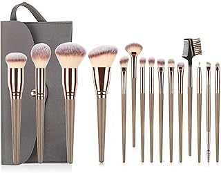 YPYMOD 15 Pcs Makeup Brushes Sets, Professional Make up Brushes Premium Synthetic Foundation Brush Kit for Foundation Blush Concealer Eyeshadow with PU Makeup Bag