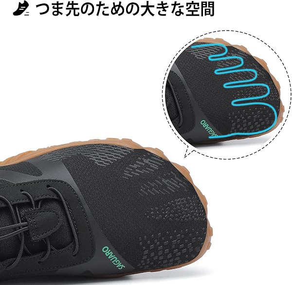[SAGUARO] ベアフットシューズ フィットネスシューズ ポータブル ジム トレーニングシューズ 男女兼用（22.5-30.0cm） - 4