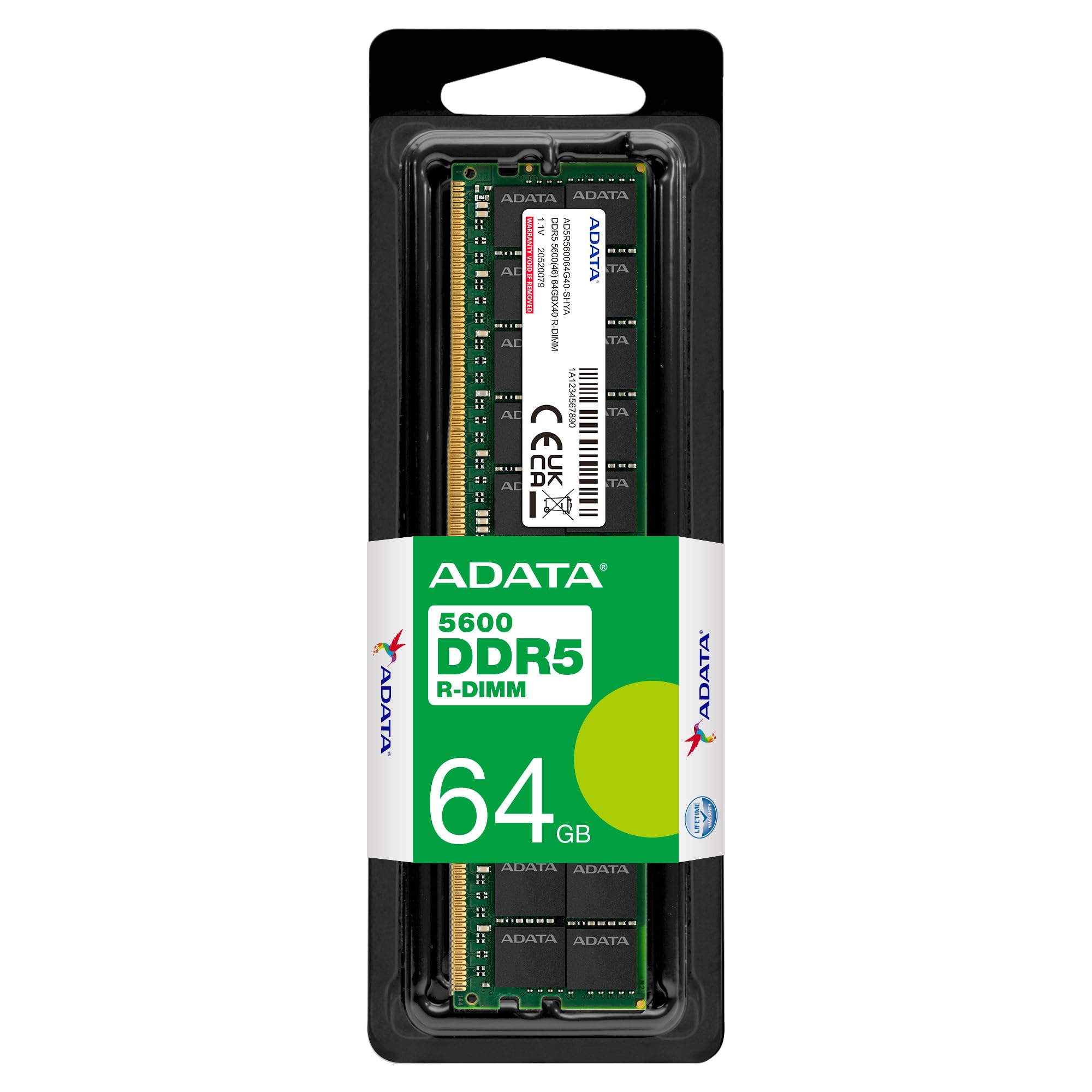 ADATA AD5R560064G40-SHYA XPG 64GB ECC Registered DDR5 5600 PC5 44800 Memoria RAM