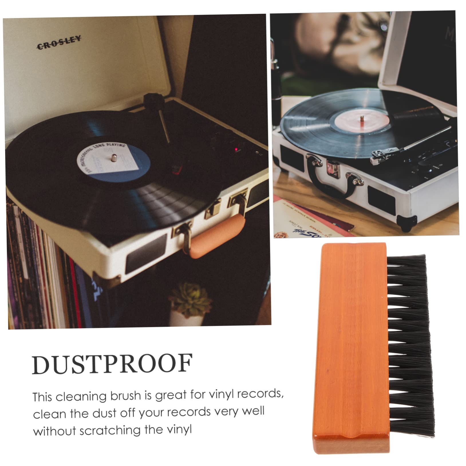 Hemobllo 3pièces Brosse De Nettoyage Antistatique pour Disques Vinyles Brosse à Poussière pour Éfficace des Enregistrements Audio à Domicile