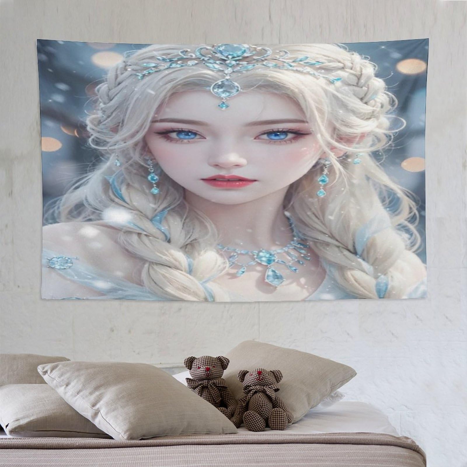PAZZK Ice Goddess Tapestry, Tapestry Wall Cloth Made of Polyester, Wall Decoration for Bedroom Living Room, 150×230cm