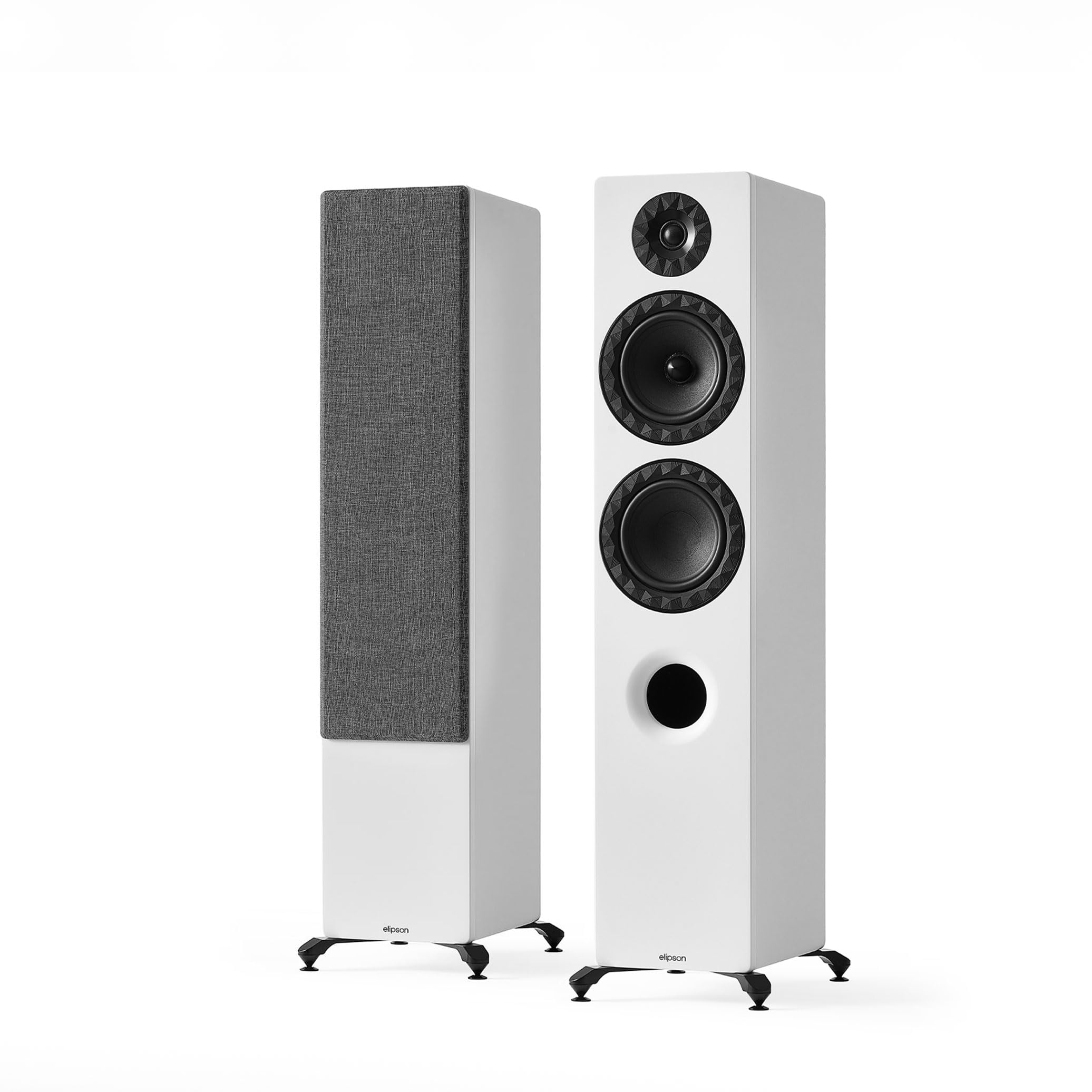 Elipson Prestige Facet II 14F - Enceinte Colonne 2½ Voies Bass-Reflex, HiFi & Home-Cinéma - 92 DB, 38 Hz-25 kHz, 150 W RMS, Finition Blanc - Paire