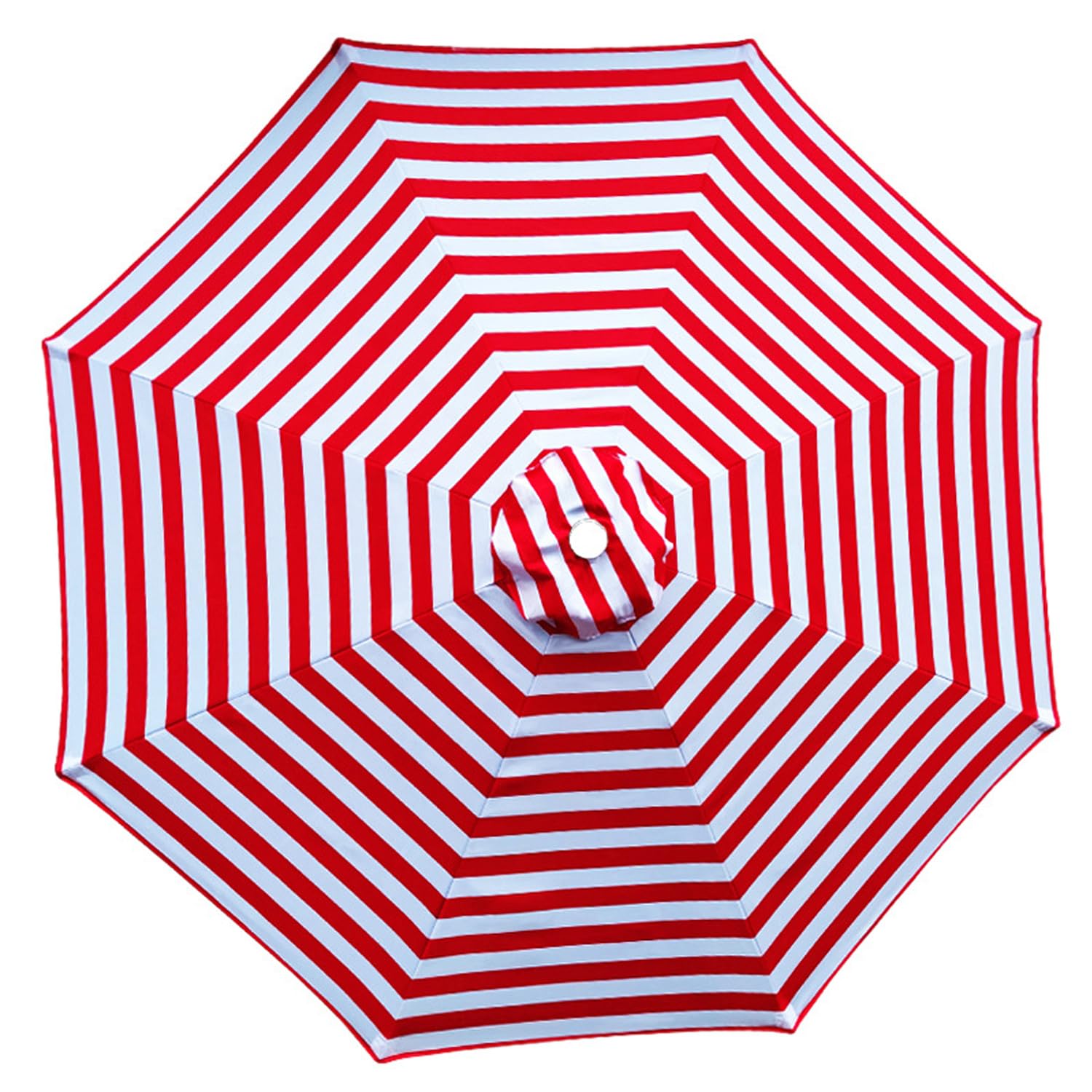 SPXMQSS Patio Umbrella Replacement Canopy Replacement Parasol Canopy Garden Umbrella Uv-Protective Parasol Cover Parasol Replacement Cover 8 Ribs Striped red 2.15 m