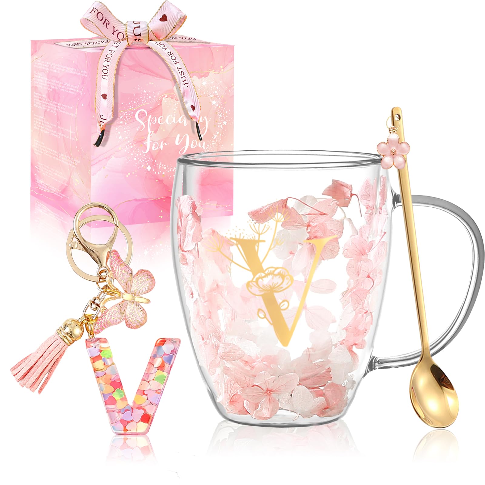 Gifts for Women Glass Coffee Mugs Unique Birthday Gift for Women Her Ladies Espresso Tea Cups Personalised Friendship Leaving Thank You Teacher Gifts Cute Double Walled Glass Mugs Christmas Presents
