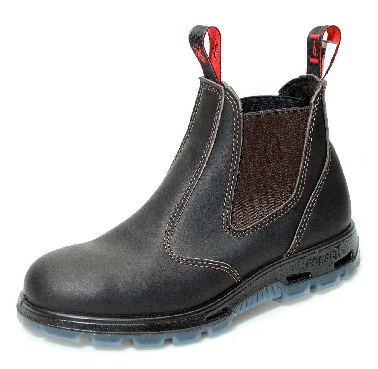 Redback USBOK Safety Work Boots aus Australien mit Stahlkappe - Unisex + Lederpflege - Claret Brown