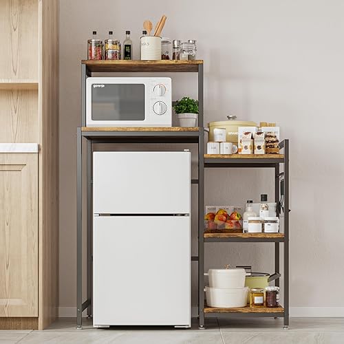 Miniatura 5 de Mini soporte para refrigerador de 6 niveles con almacenamiento, mini estante para refrigerador, mini barra de café con espacio para mini