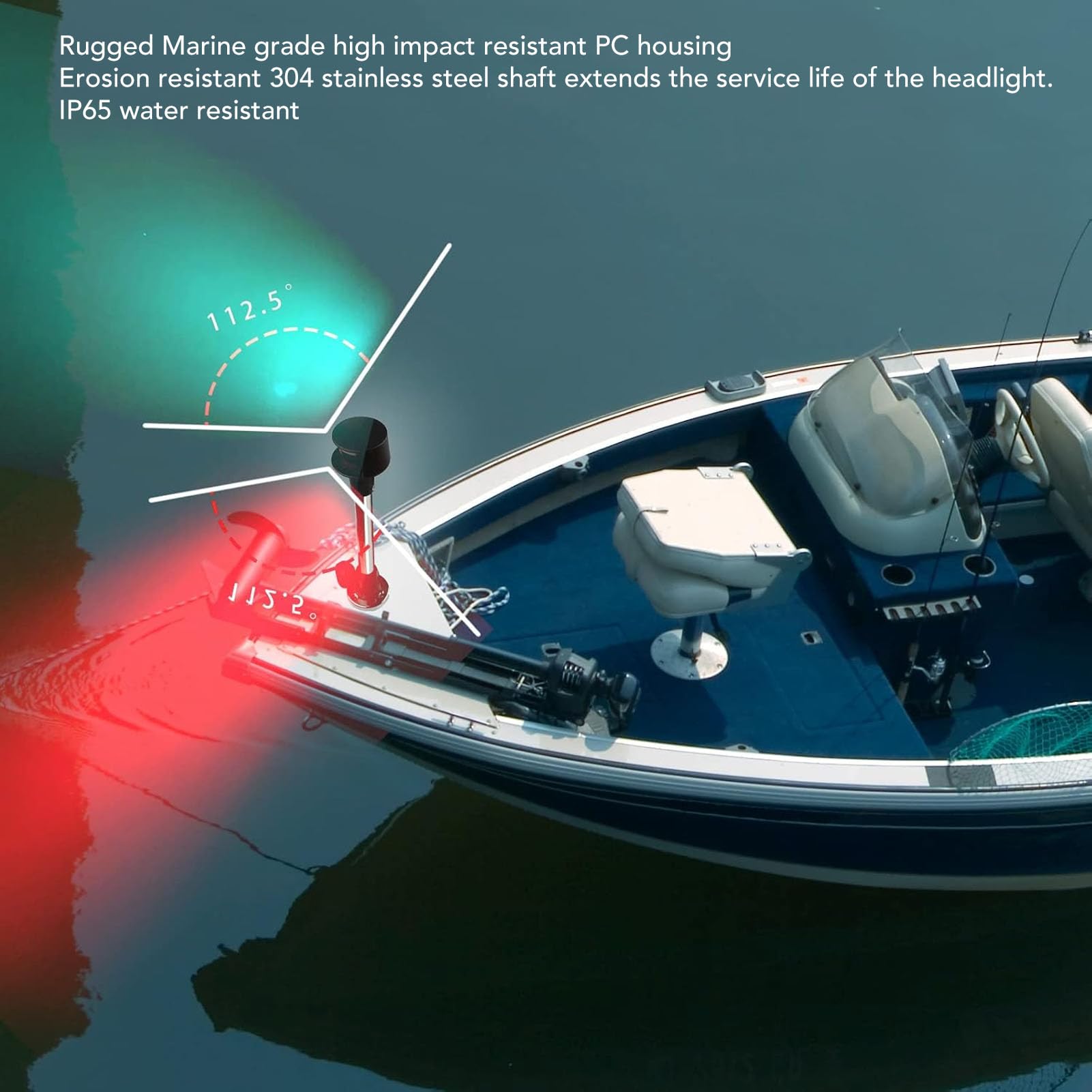 Elprico 18 -COLLE -Luce di Navigazione in Barca con Tecnologia a LED Ad Alta Efficienza Energetica, Ideale per Bootyachtkayaks, 1 Pacchetto
