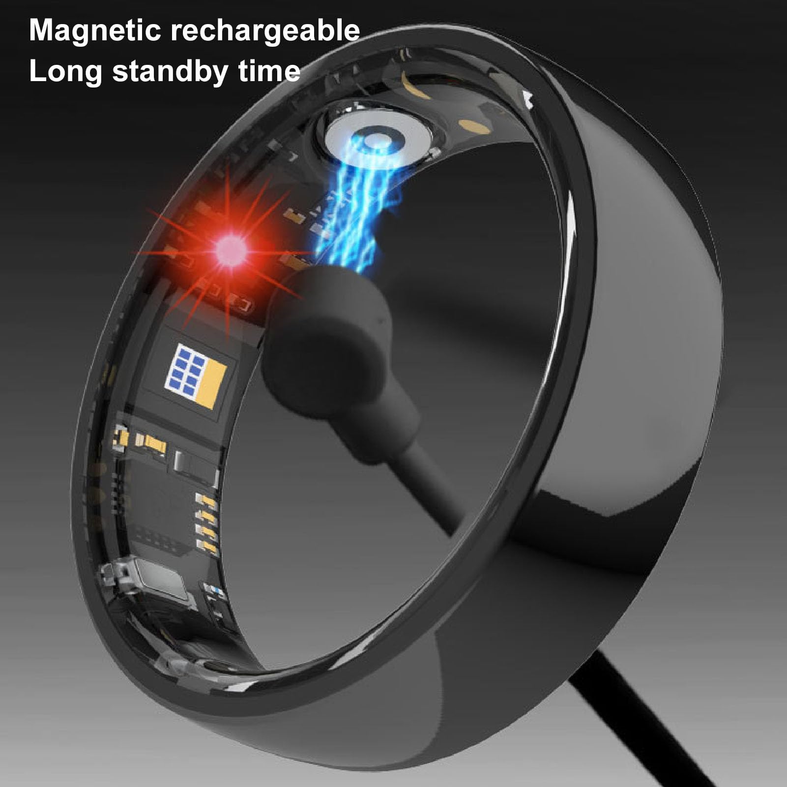 Anneau Intelligent NFC, Bague de Tracker de santé avec Mode Multi-Sport, Podomètre, Résistance à l'eau IP68 pour Un Usage Quotidien