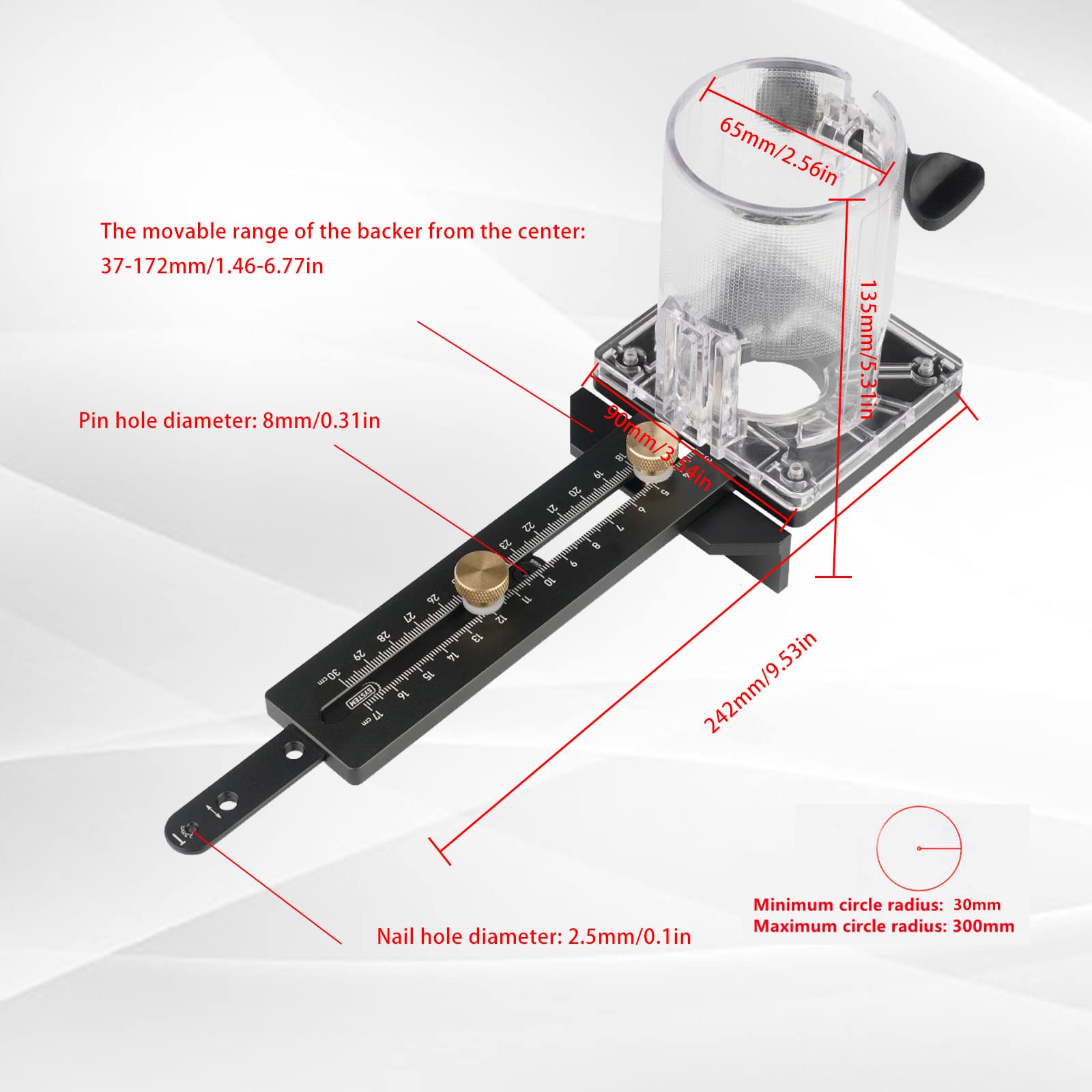 Guida Taglio Cerchi Per Legno - Maschera Per Fori Precisi Con Fresa, Per Altoparlanti O Lavorazioni - Foto 7