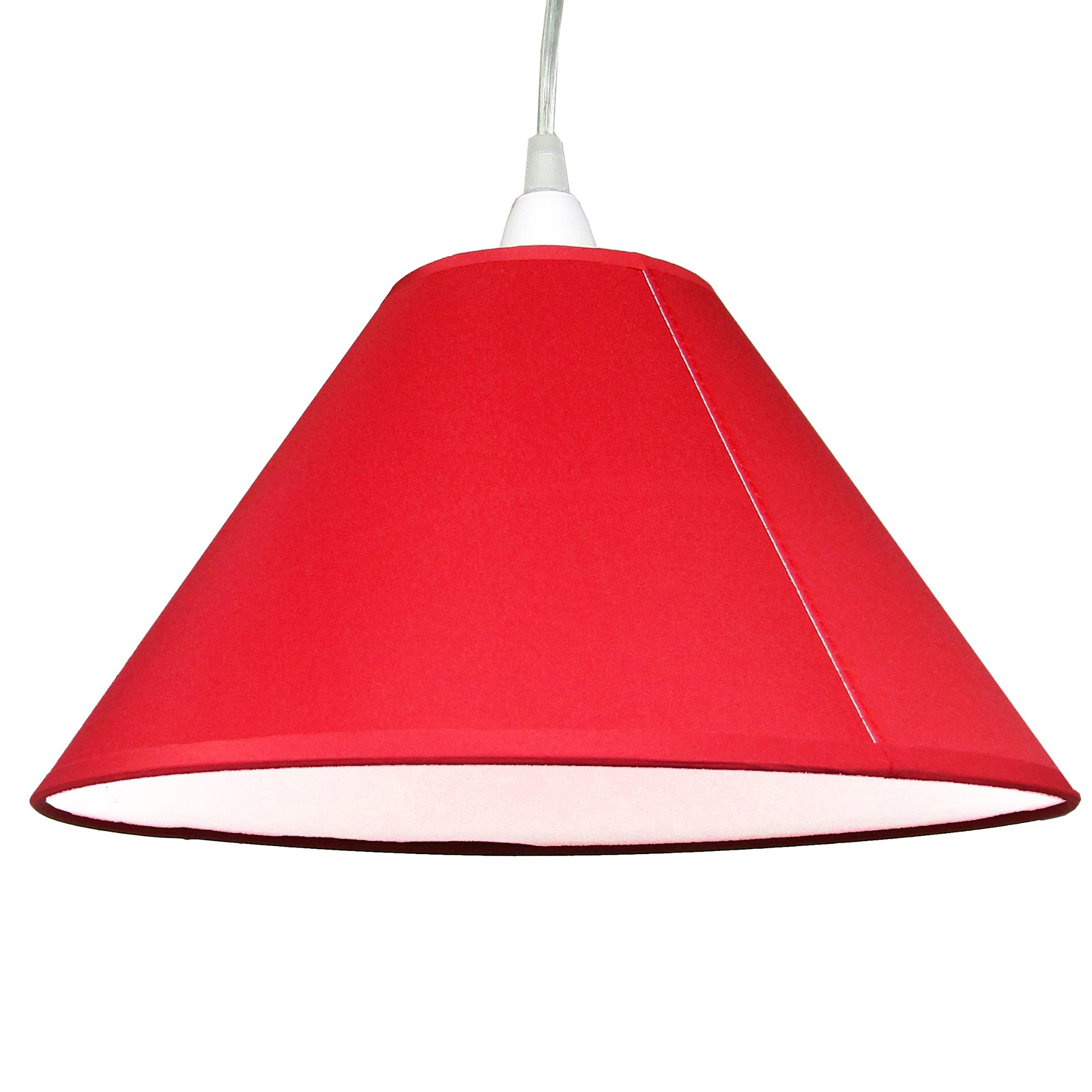Loxton Lighting Empire Cotton Coolie Lamp Shades for Table Lamps and Pendant Ceiling Lights - 35cm Dia (Raspberry)