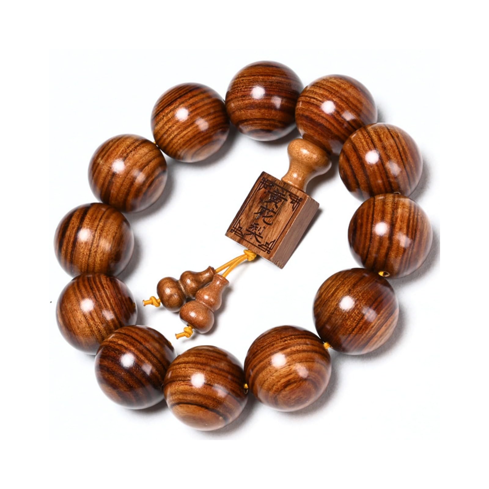 Hondark Natural Wooden Bracelet Adult Spring Bracelet Bead Dia 0 8 inch 12 Beads 1pc