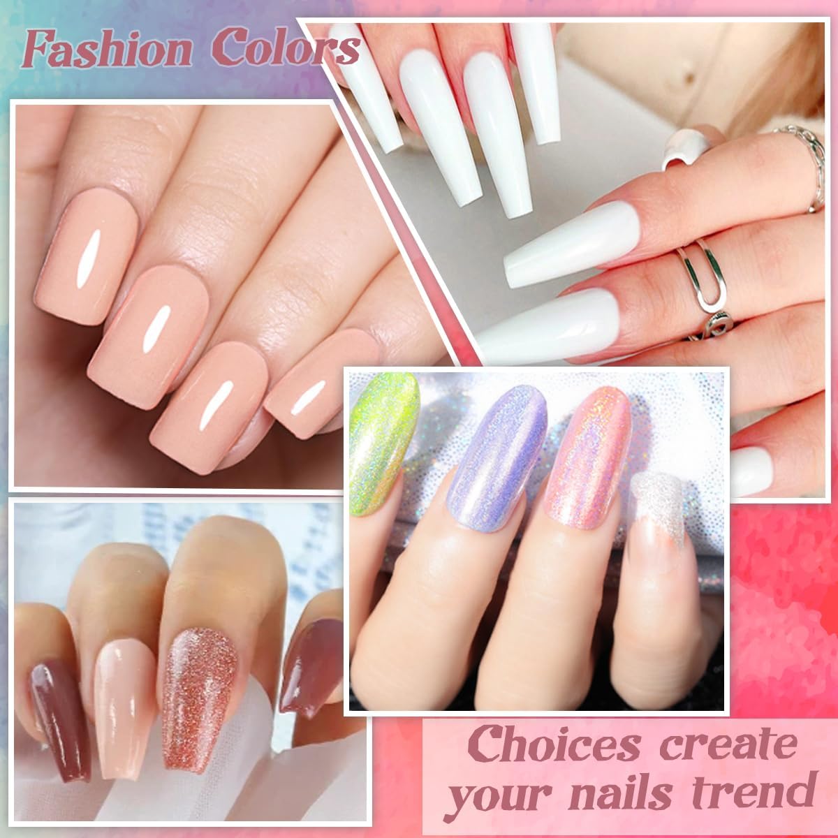 50PCS Kit De Polvo De InmersióN De UñAs 36 Colores kit de Iniciación en Polvo para uñas con Capa Base,Capa Top,Cepillo para Polvo,Lima de uñas,Manicura de Salón de Bricolaje en Casa