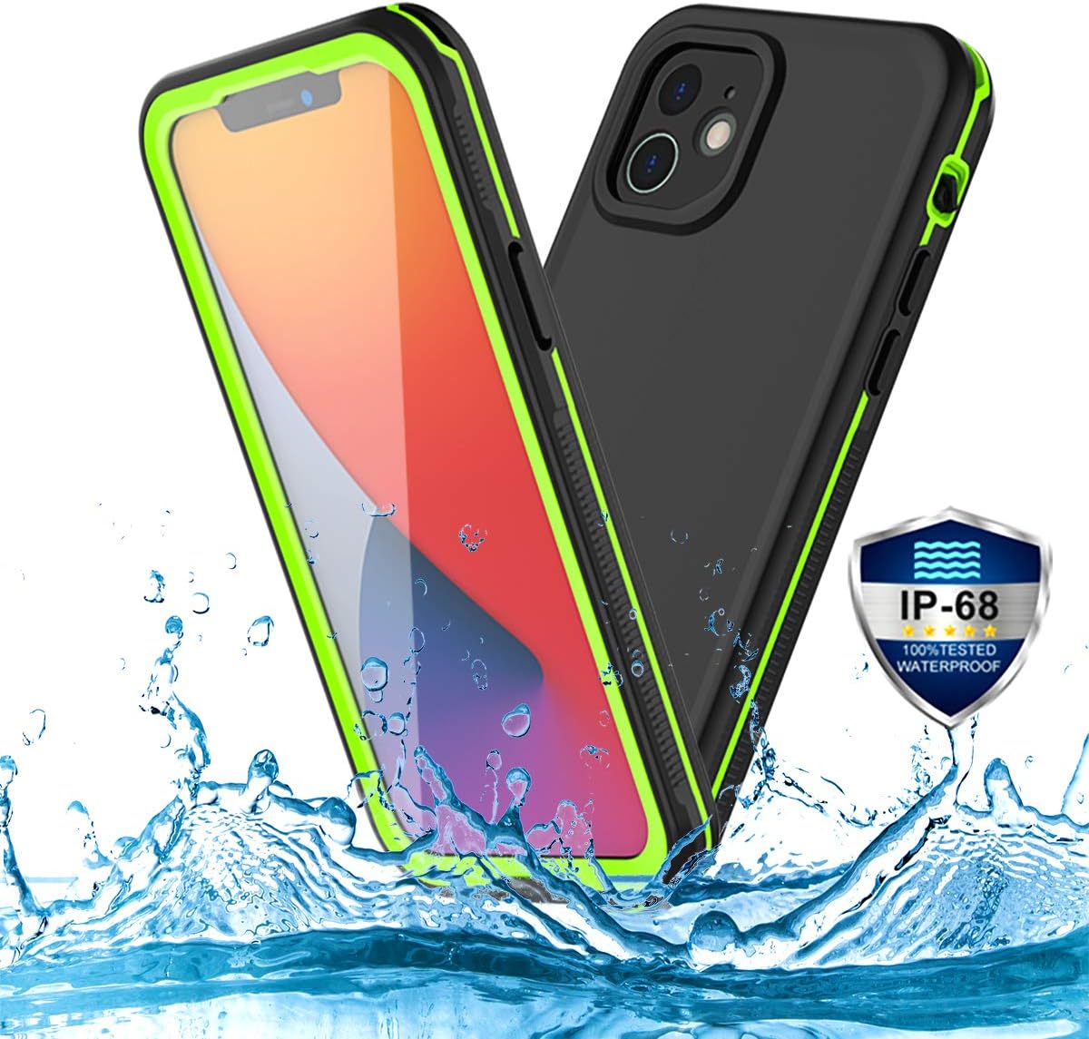 PINGTEKOR Waterproof Case for iPhone 12,Retail Packaging,IP68 Full Sealed Snowproof Dustproof Shockproof Heavy Duty Protection Cover with Screen Protector for iPhone 12 6.1 Inch