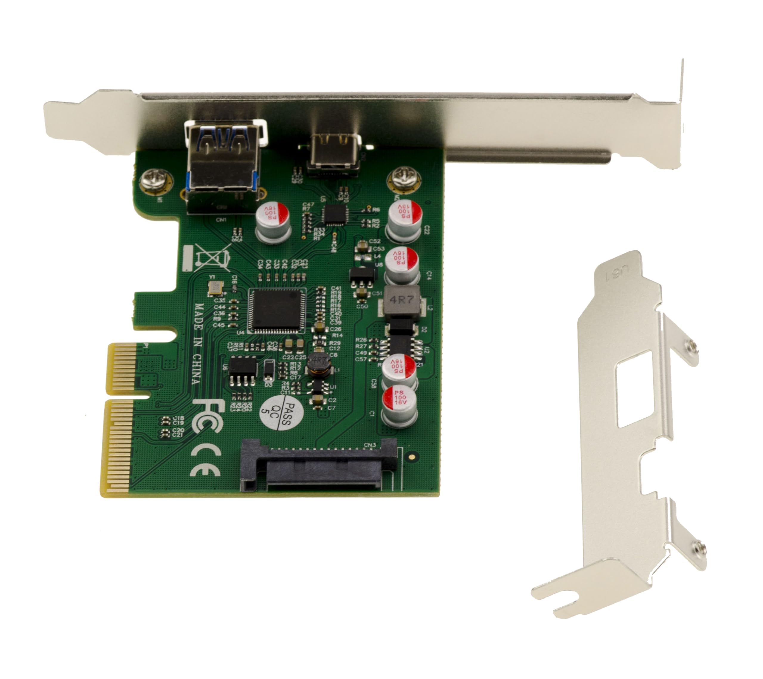 KALEA-INFORMATIQUE Scheda controller da PCI Express PCIe a USB 3.1 10GB con 2 porte esterne: 1x tipo A + 1x tipo C con chipset ASM1142