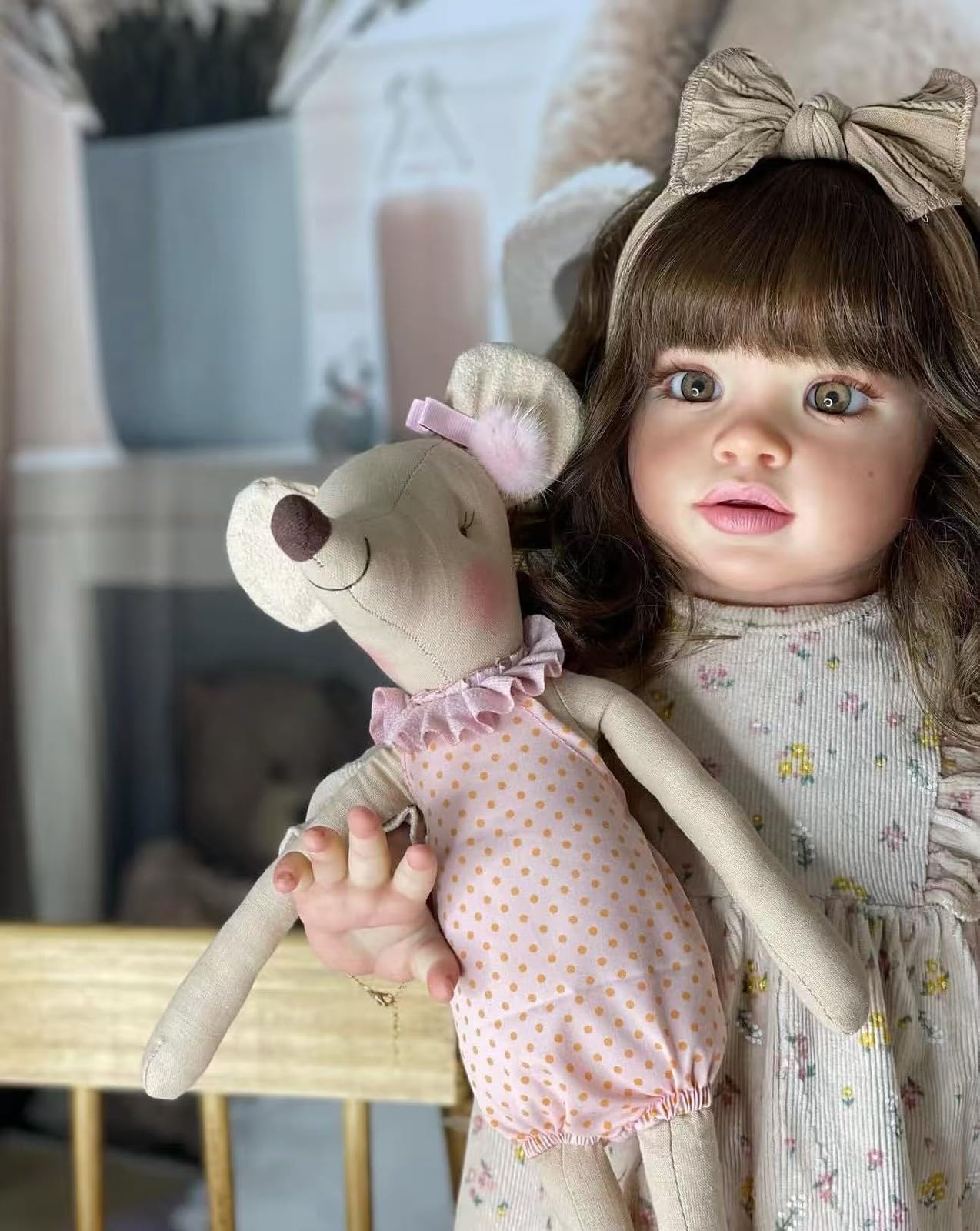 RXDOLL Duże lalki Reborn maluch Pippa 66 cali 66 cm Reborn Baby Dolls Open Eyes Realistyczne Reborn Baby Girl miękka tkanina winylowa ciało noworodka lalka lalka zabawka zestaw prezent dla dzieci w