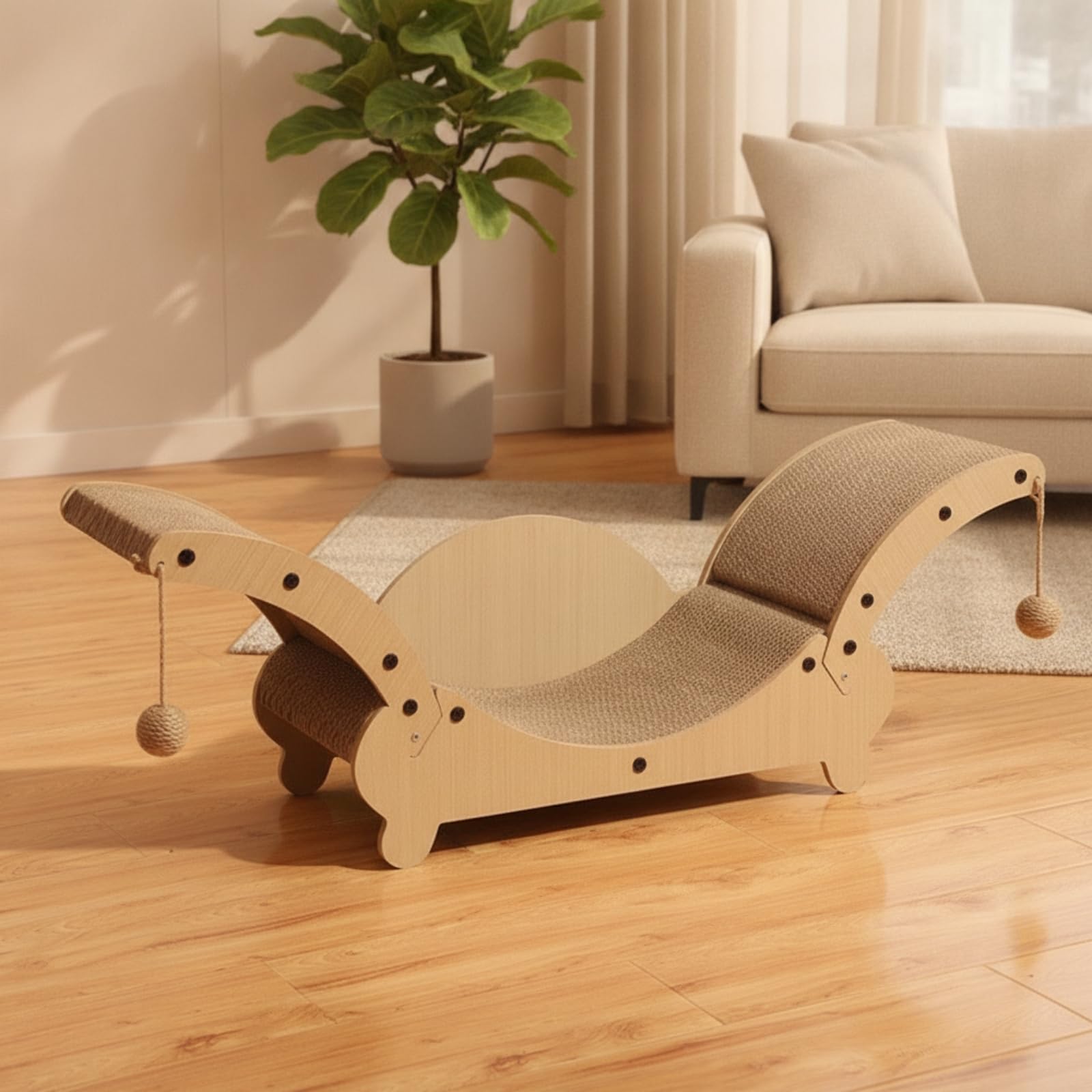 Cama Rascadora para Gatos Interior, Tumbona Bola