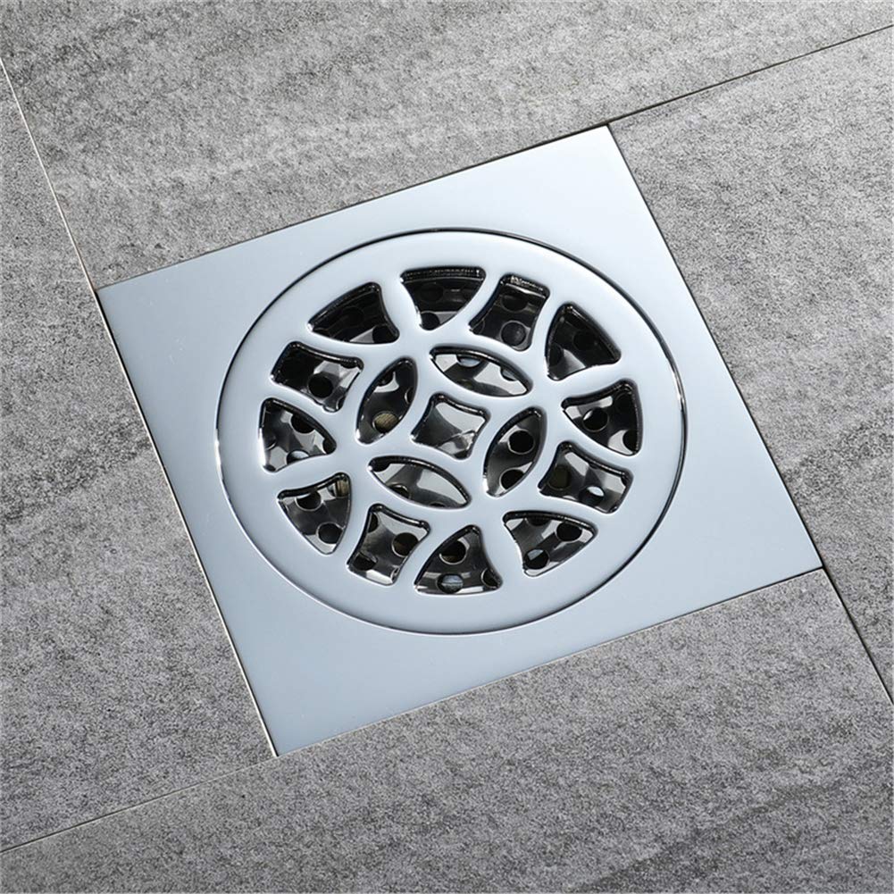 Desagüe de Piso para Ducha de baño, desagüe de Piso Cuadrado de Cobre a Prueba de óxido, Protectores de Drenaje para baño, Accesorios para Trampa de Ducha para Cuarto húmedo, Color Negro, de