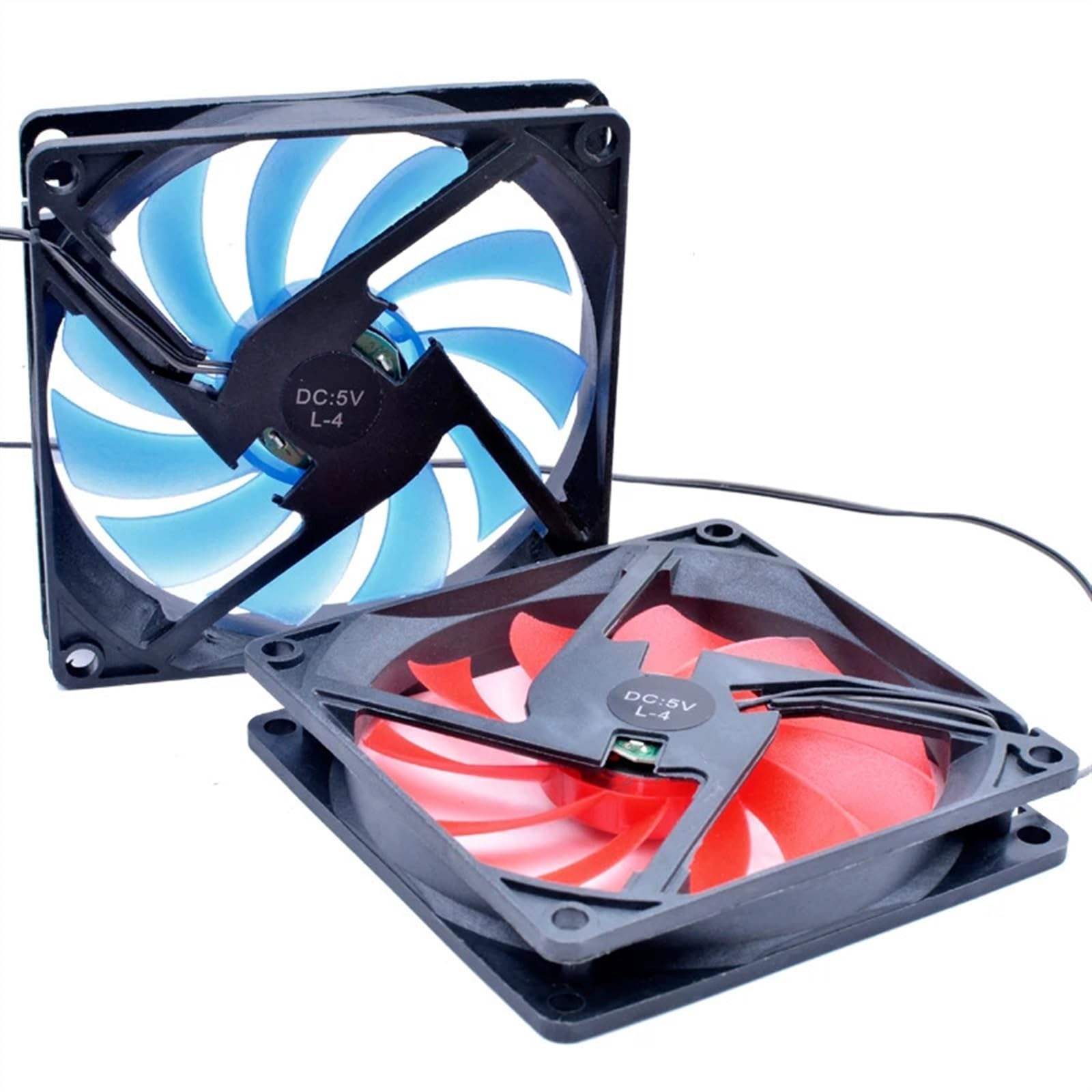 FCARUMIQP 1PCS 80x80x15mm 8cm 8015 80mm Fan DC5V Blue red LED Light Computer USB Quiet Cooling(Blue No plug)