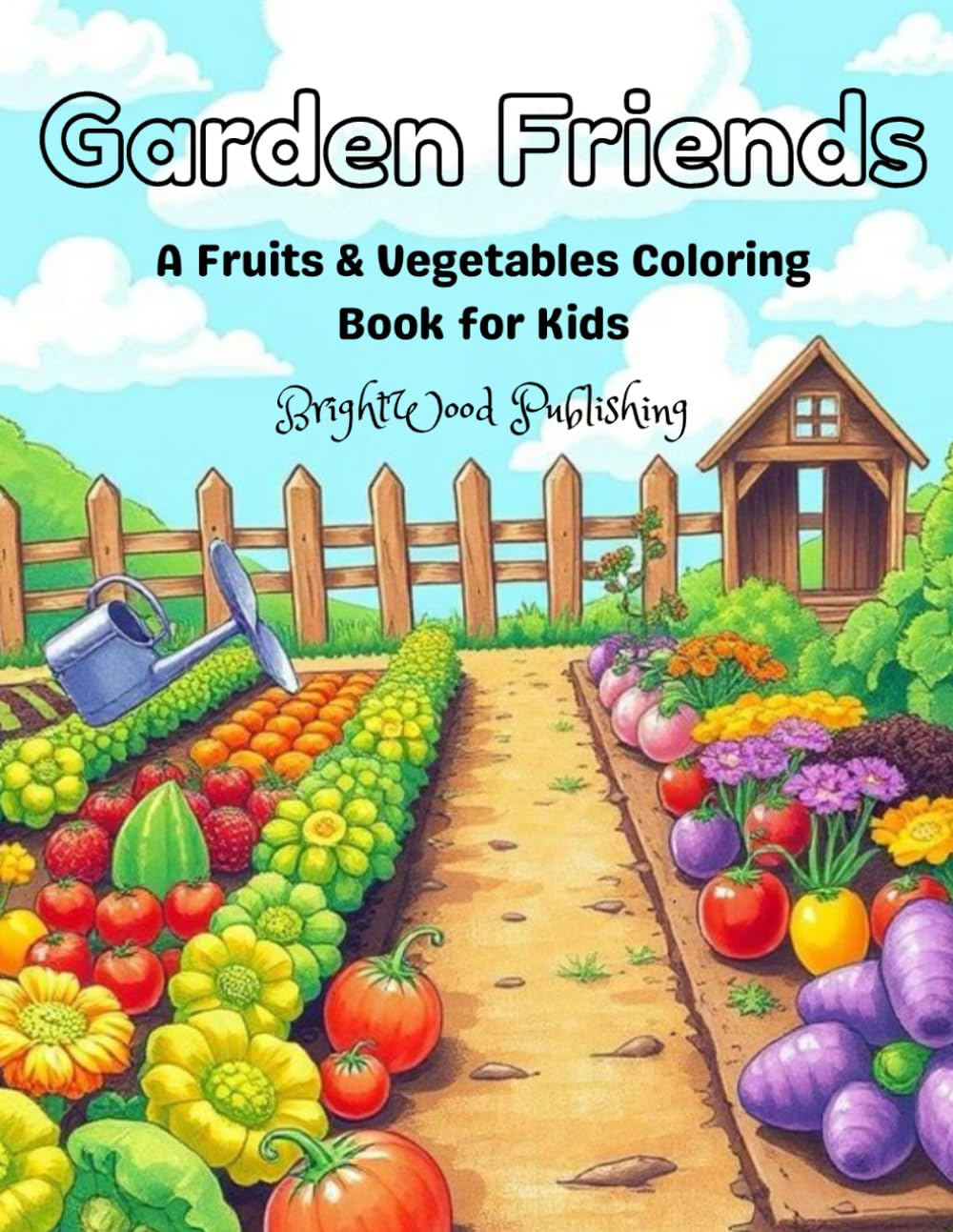 Garden Friends: A Fruits & Vegetables Coloring Book for Kids
