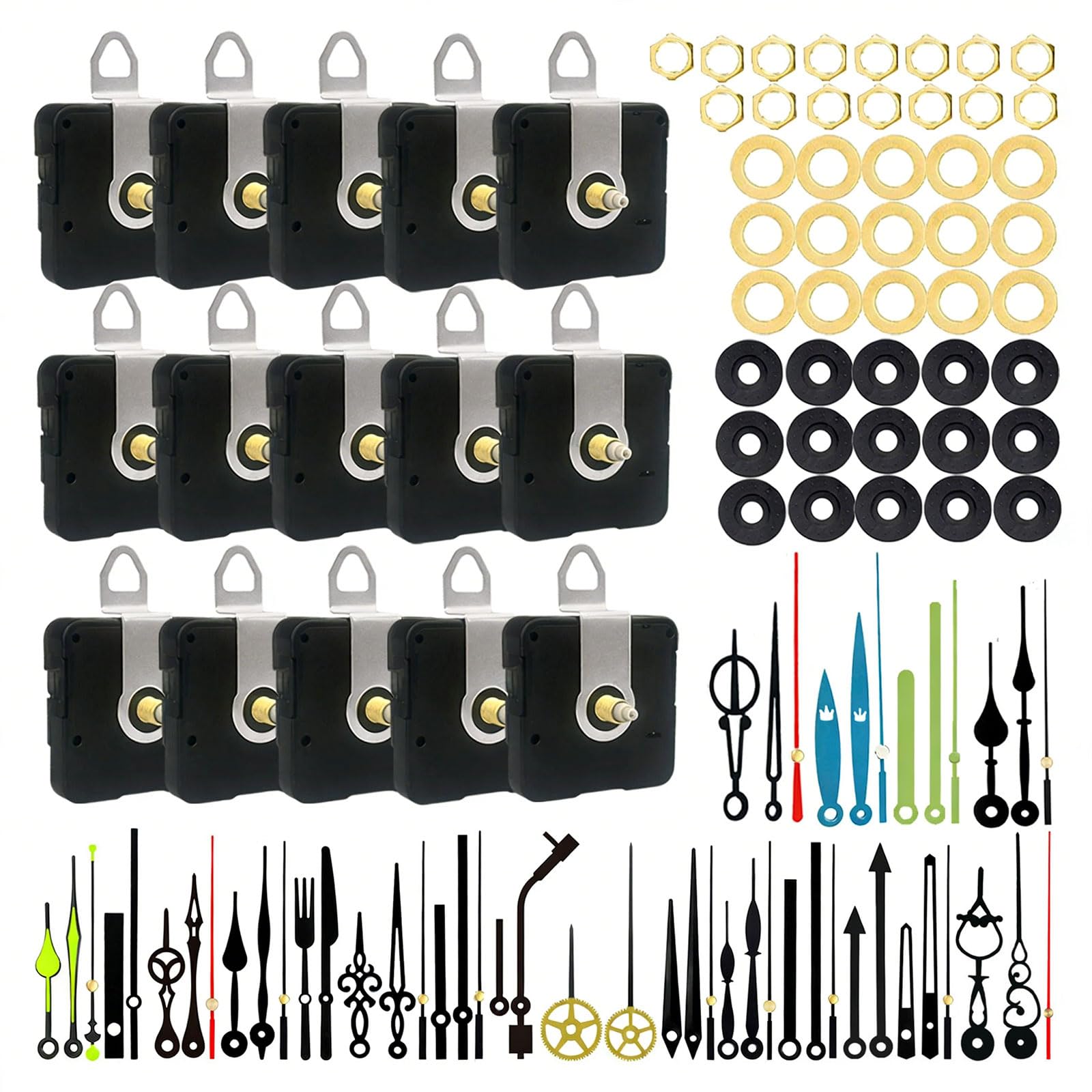Msioytog Quiet Quartzs Clock Movements Noiseless Mechanism with Assorted Hands Set for Wall Clock Repair and Replacement Quiet Mechanism