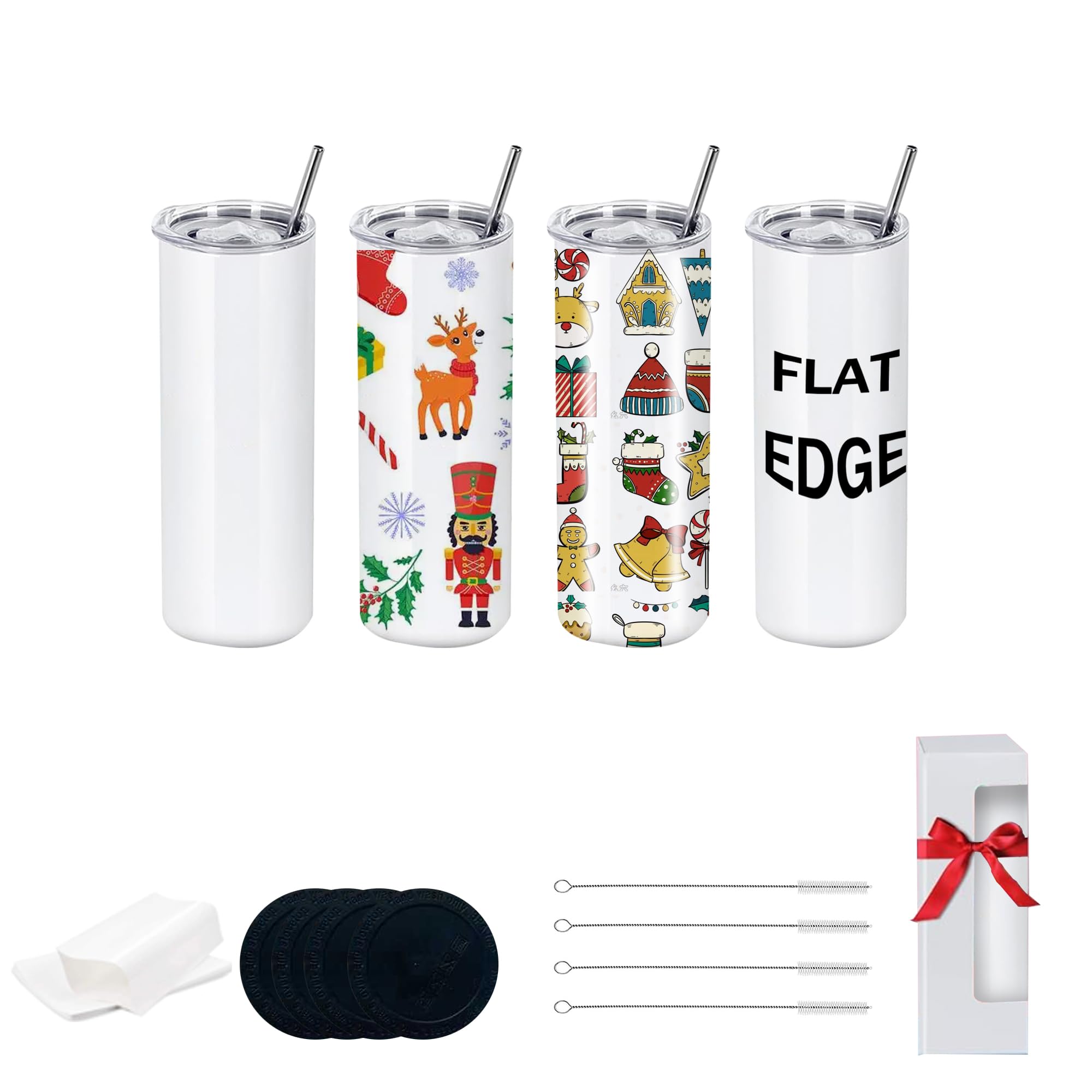 Photo 1 of ** only 1**
MICLAXYS 4 Pack 20oz Sublimation Tumblers Bulk With Flat Edge, 20OZ Flat Sublimation Tumbler Blank, Skinny Straight Stainless Steel Blanks Cups with Individual Box (4, 20OZ FLAT EDGE)