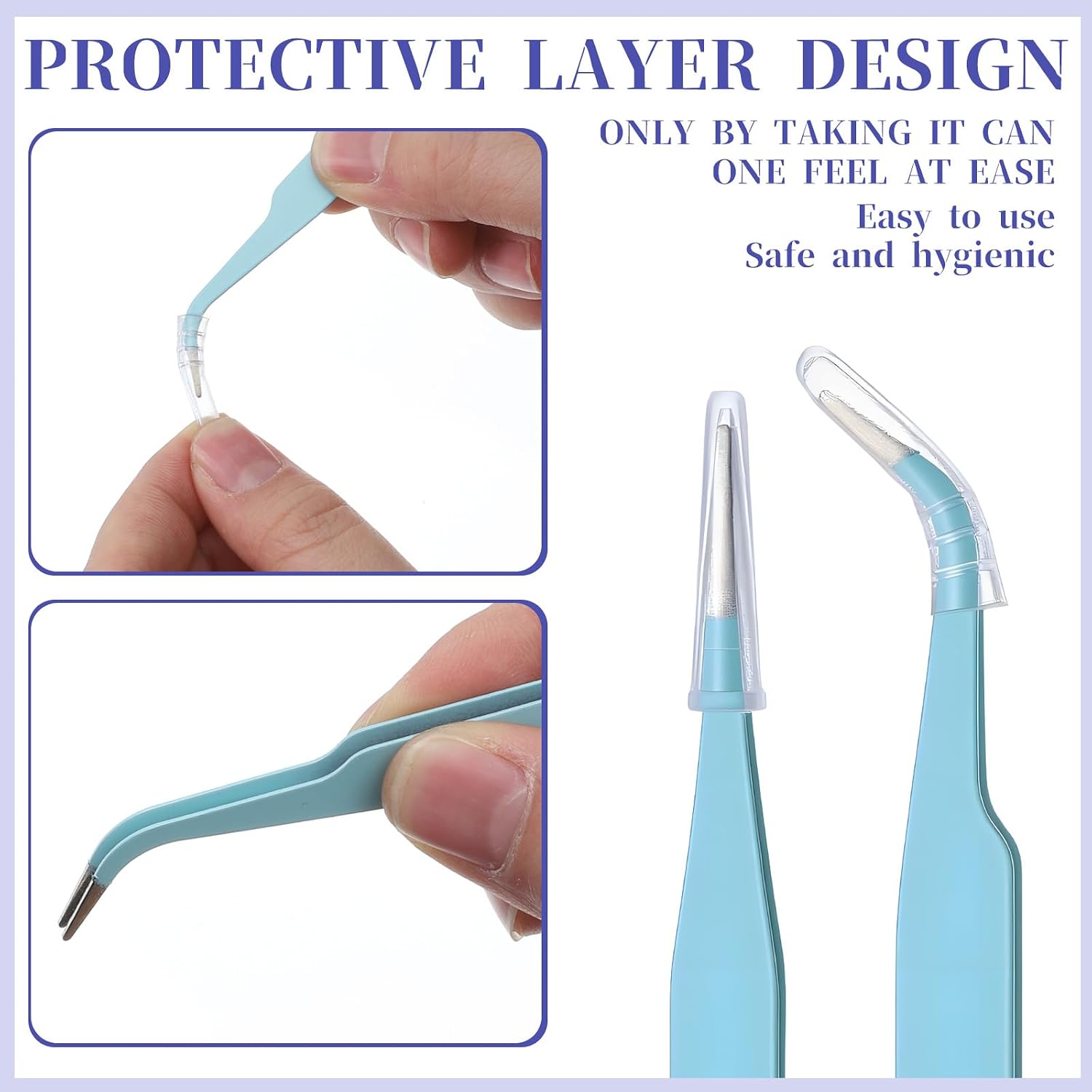 Sticker Tweezers, 4 PCS Cute Crafting Tweezer Multipurpose Straight and Curved Tip Tweezers Anti Static Stainless Steel of Tweezer for Electronics for Scrapbooking DIY Jewelry Making Craft Hobby