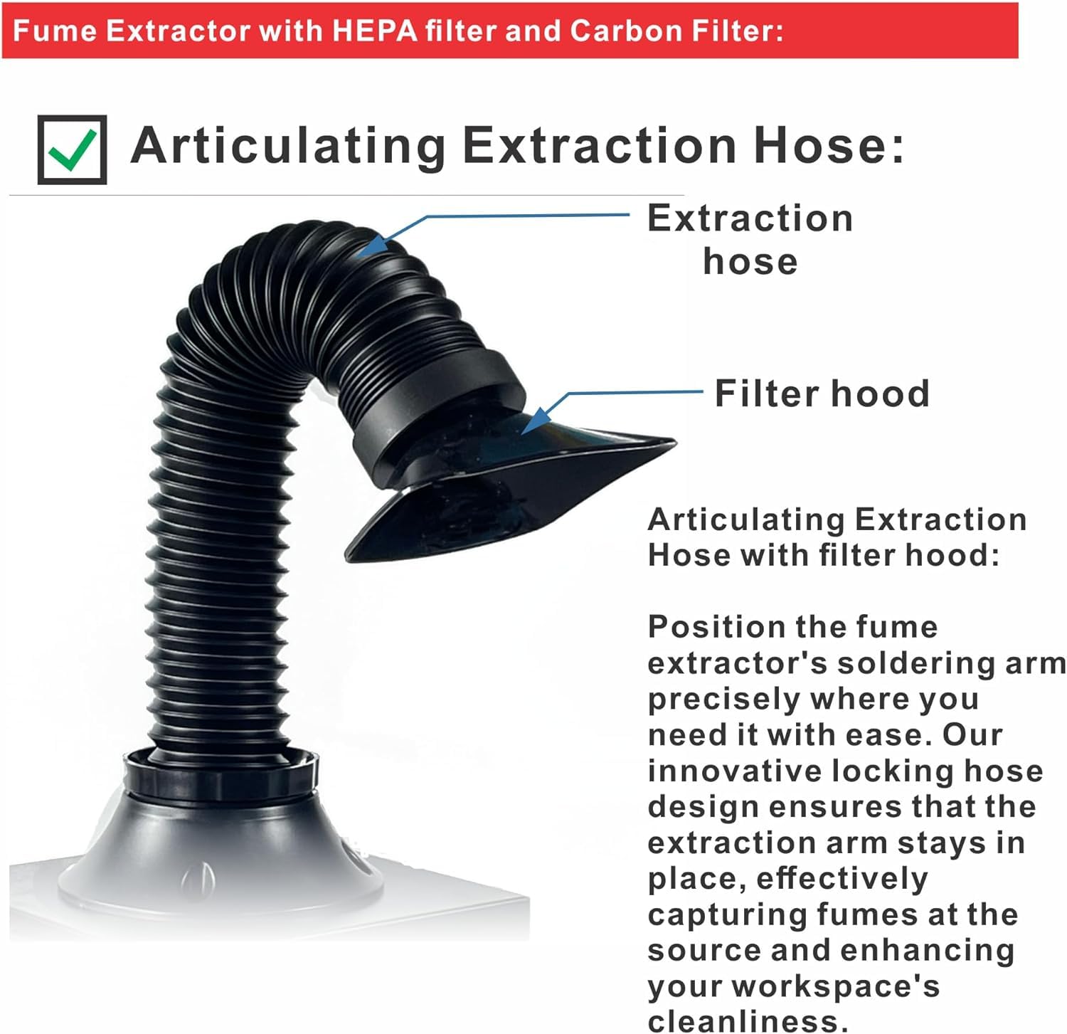 AOYUE 8486 Extractor de humo de soldadura Eliminación de humo de soldadura Diseñado para un rendimiento óptimo en banco