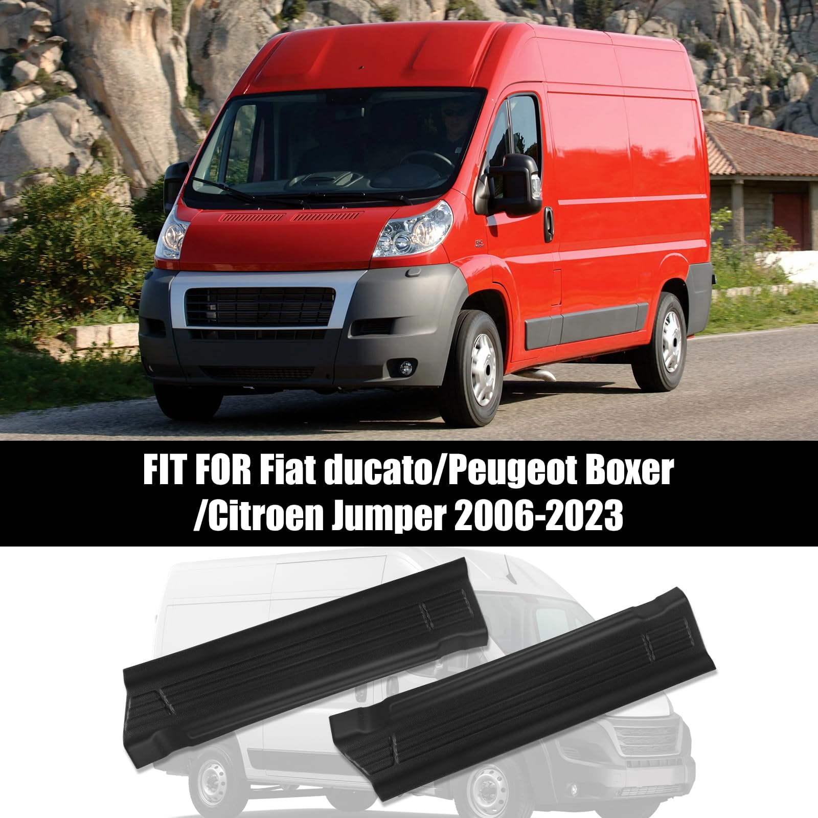Battitacco in plastica ABS di ricambio per Fiat ducato/Peugeot Boxer/Citroen Jumper 2006-2023, graffette porta nere una coppia sinistra e destra