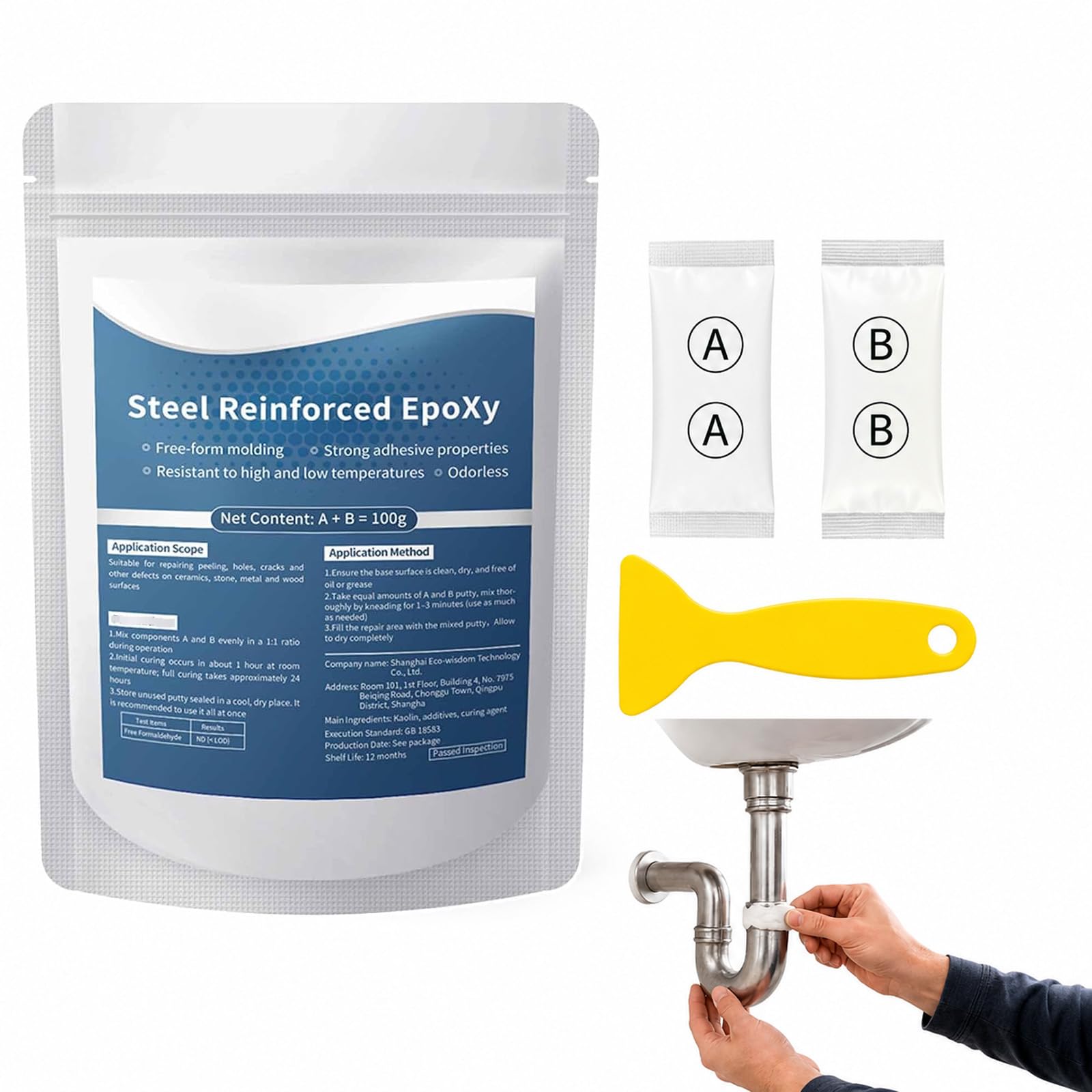 3 PCS Steel Reinforced Epoxy Putty, Strong Clay Iron Adhesive with Scraper, Handy Repair Set, Ideal for DIY Enthusiasts, Homeowners, and Small - Scale Workers