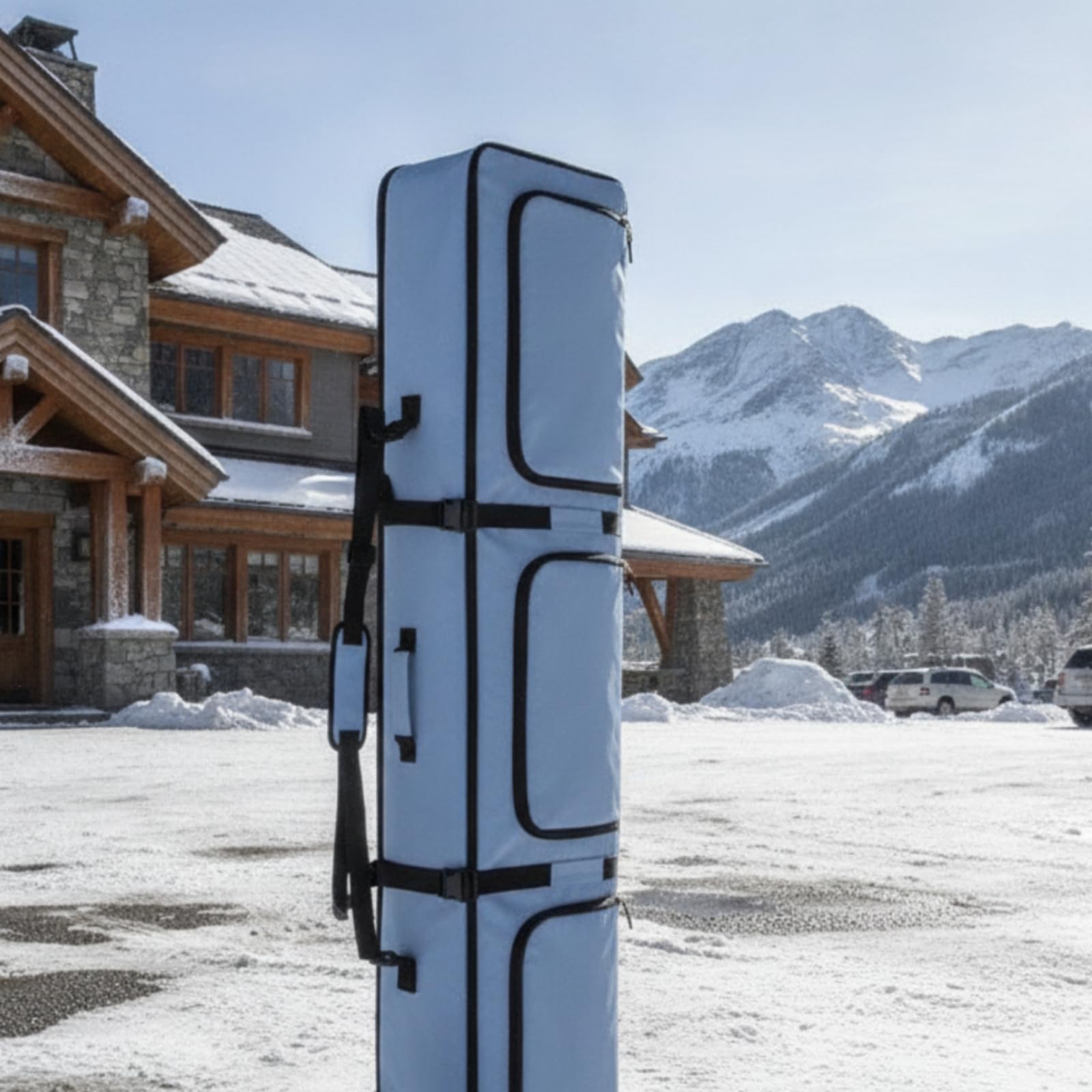 Porta Snowboard Borsa Attrezzatura Zaino Sacca Accessori con Tasche Organizzate Tracolla Laterale Oxford 600D Poliestere Bordatura Protettiva Adatto a Autobus Treno | Multitasche, Sacca Imbottita, Spaziosa, Borsa da Snowboard con Tasca Esterna, per