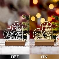 Vista 4 de PZJIEAN Winnie The Pooh - Luz nocturna acrílica grabada con base, regalos de Winnie The Pooh para cumpleaños, Navidad, graduación, regreso a clases