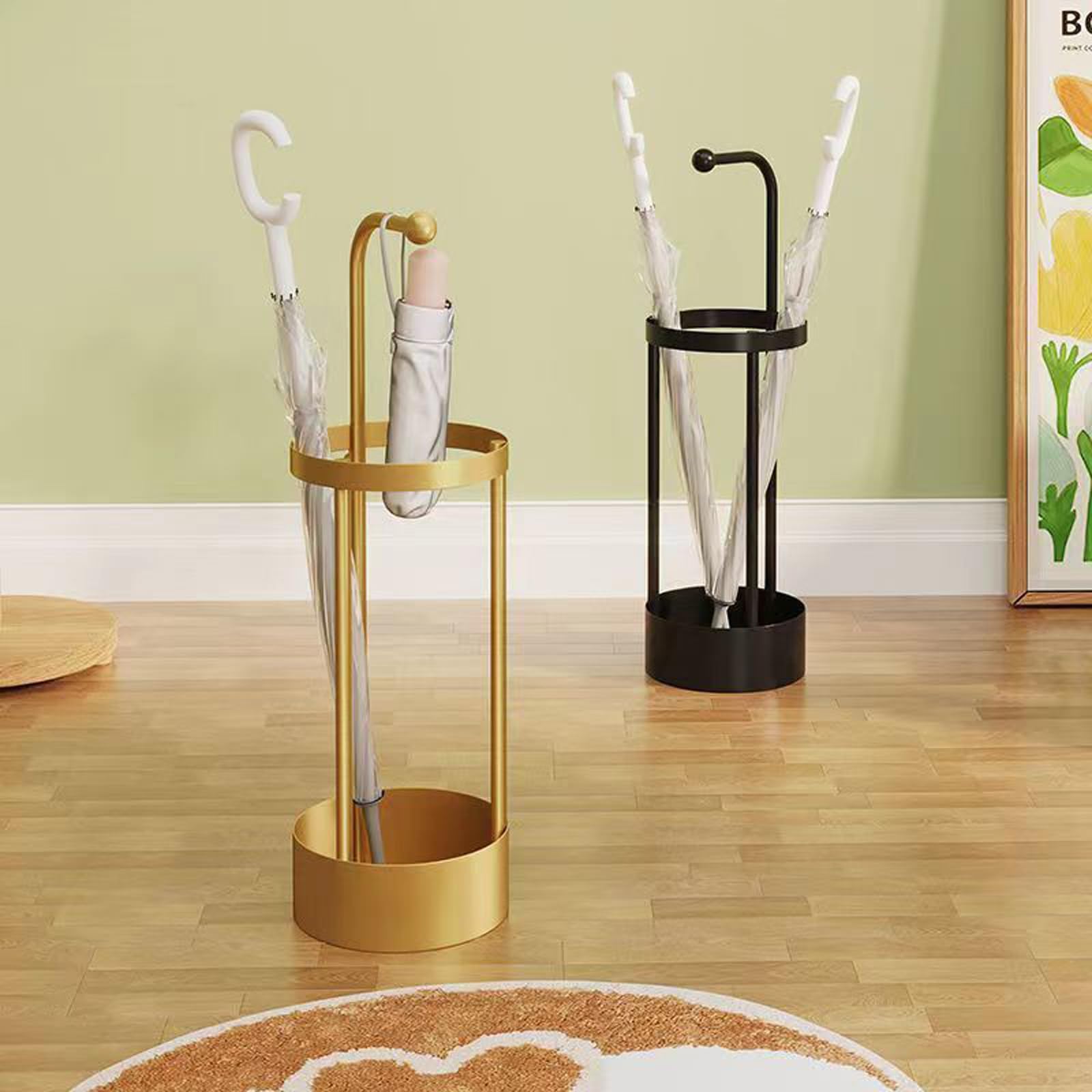 Supporto per ombrellone Bello e alla Moda Portaombrelli con Telaio in Ferro per corridoi Domestici all'Ingresso,d'oro